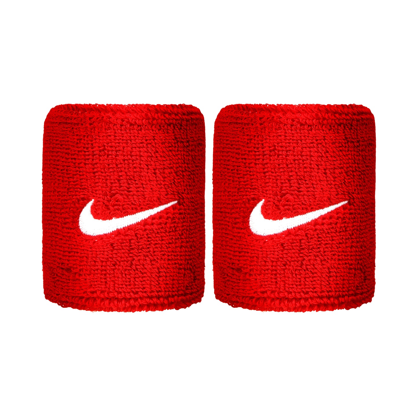 Nike Swoosh Zweetband Verpakking 2 stuks kort - rood, wit Nike Swoosh Zweetband Verpakking 2 stuks kort - rood, wit