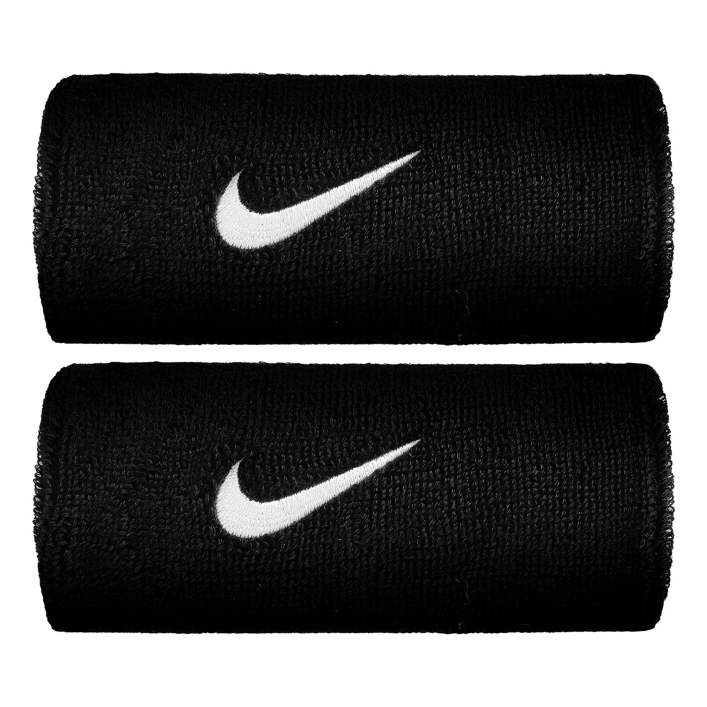 Nike Swoosh Doublewide Zweetband Verpakking 2 Stuks-Zwart,Wit Nike Swoosh Doublewide Zweetband Verpakking 2 Stuks-Zwart,Wit