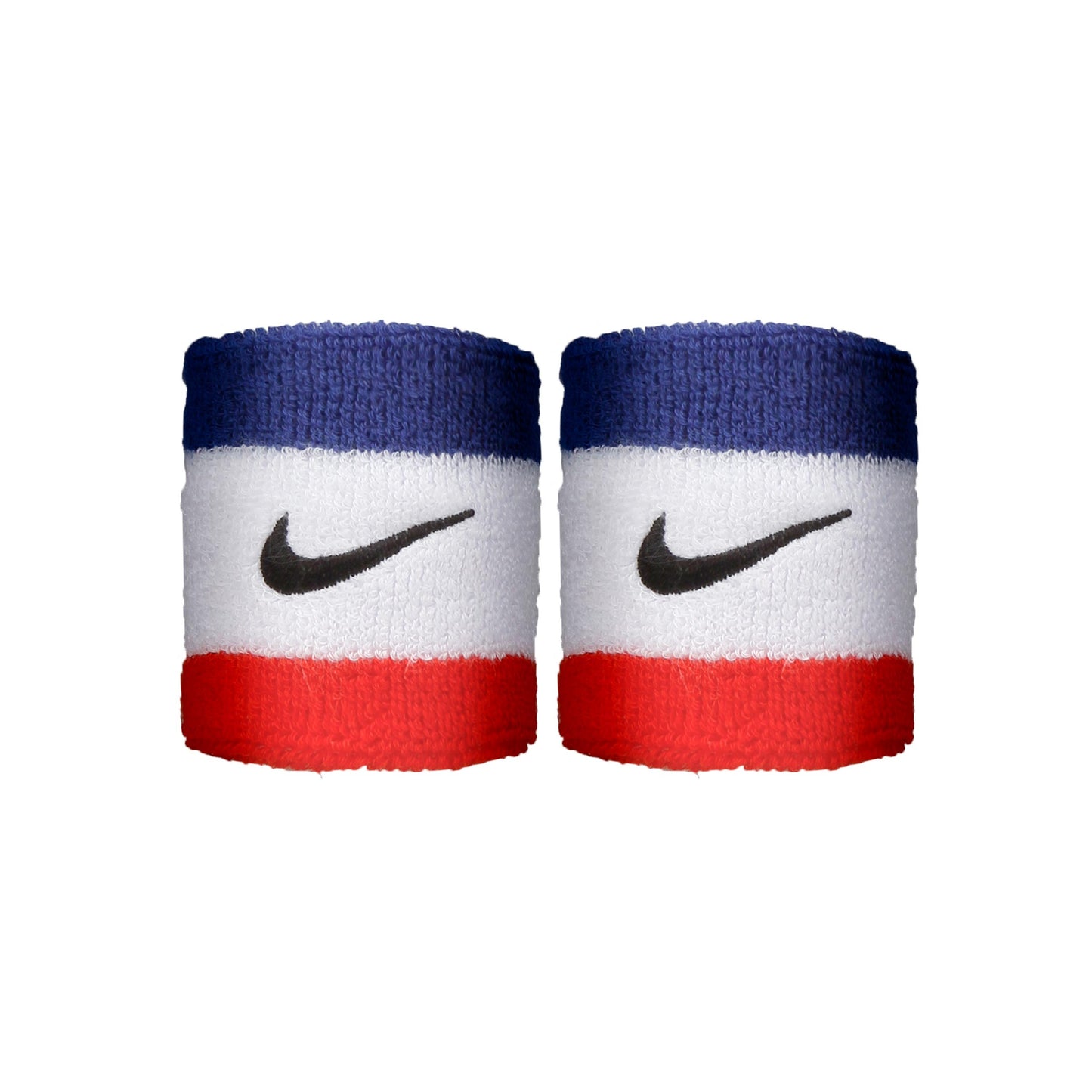 Nike Swoosh Zweetband Verpakking 2 stuks kort - wit, blauw Nike Swoosh Zweetband Verpakking 2 stuks kort - wit, blauw