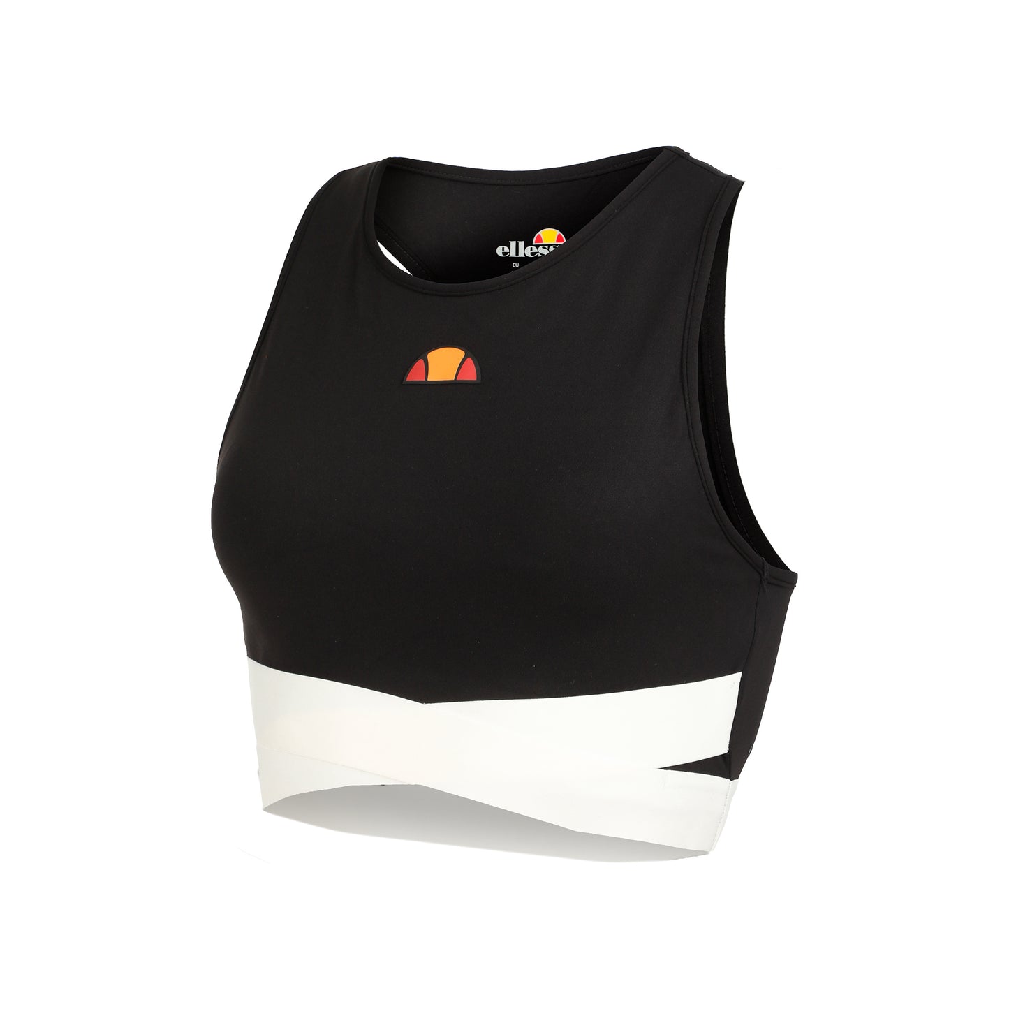 Ellesse Chroma Crop Hardloopshirt Dames-Zwart