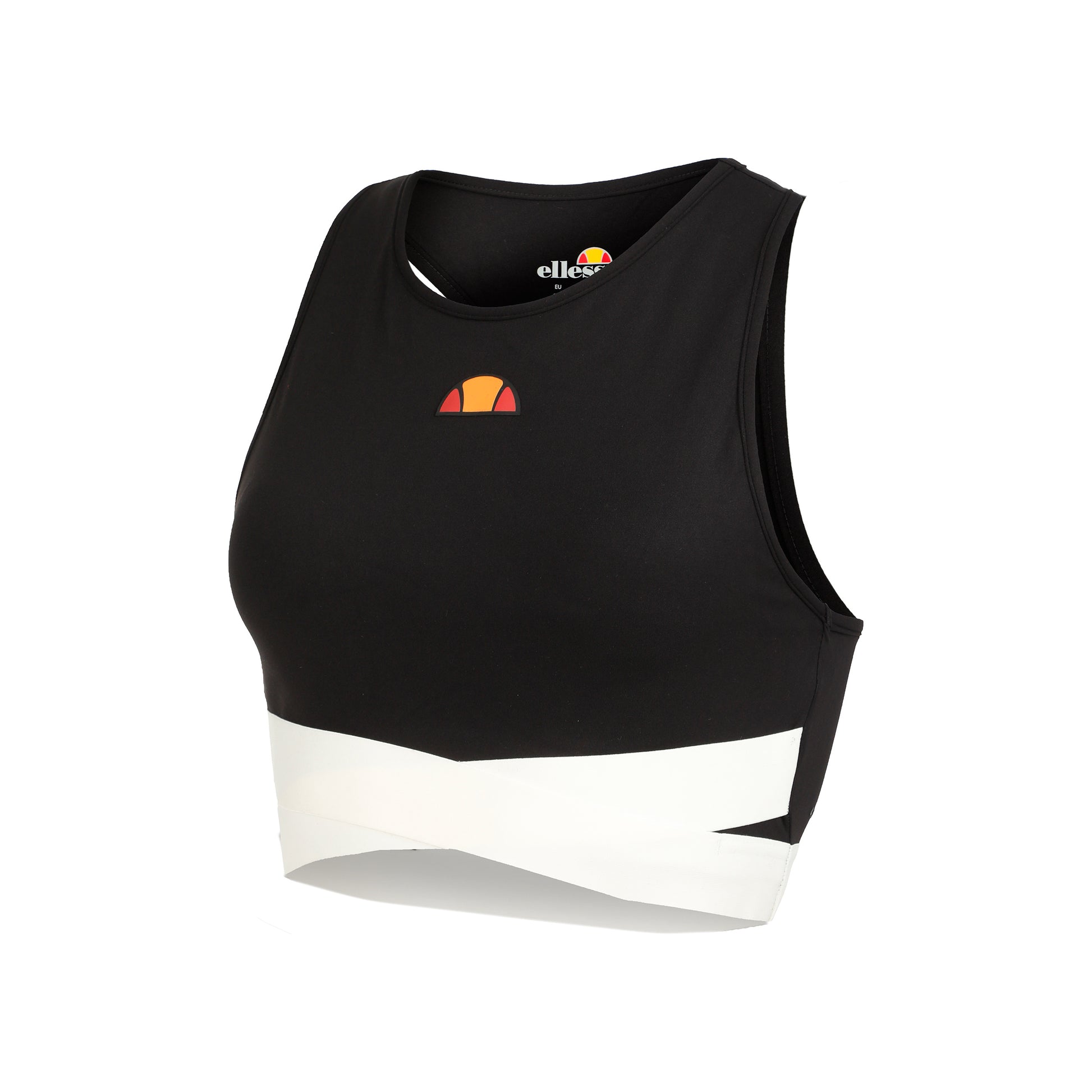 Ellesse Chroma Crop Hardloopshirt Dames-Zwart