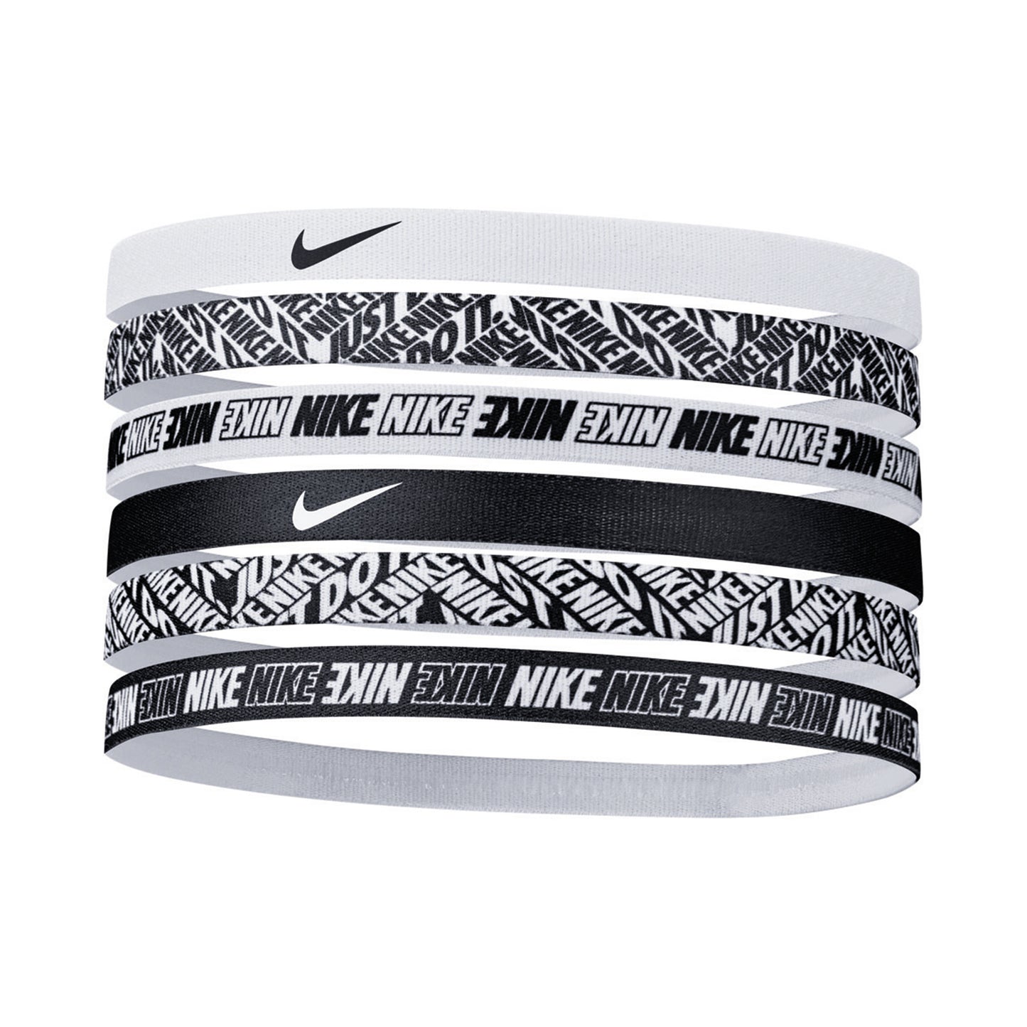 Nike Printed Haarband Verpakking 6 Stuks-Wit,Zwart