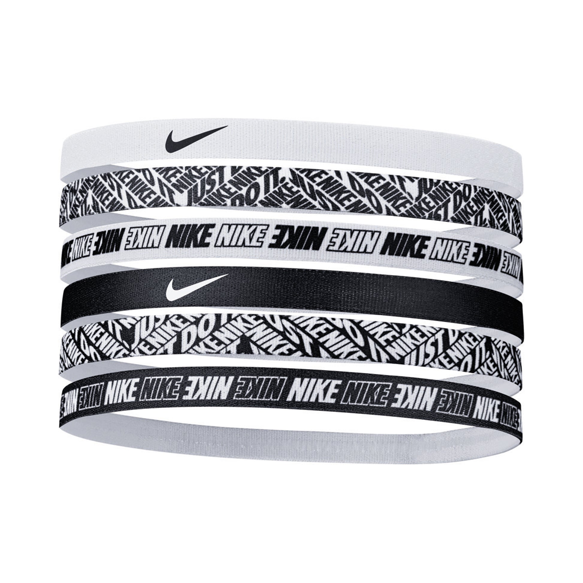 Nike Printed Haarband Verpakking 6 Stuks-Wit,Zwart