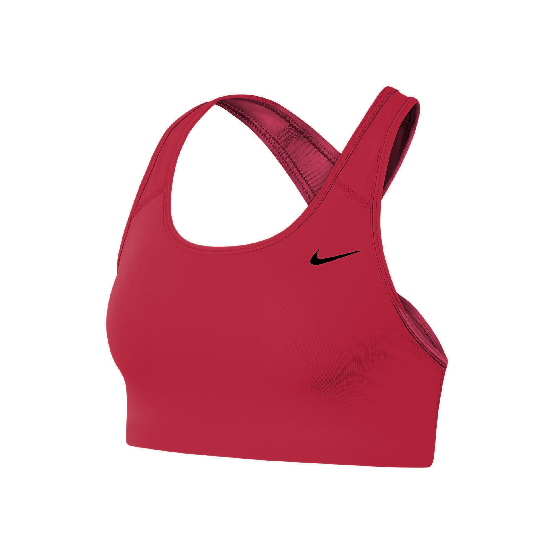 Nike Dri-Fit Swoosh Sport-bh Dames - rood, zwart