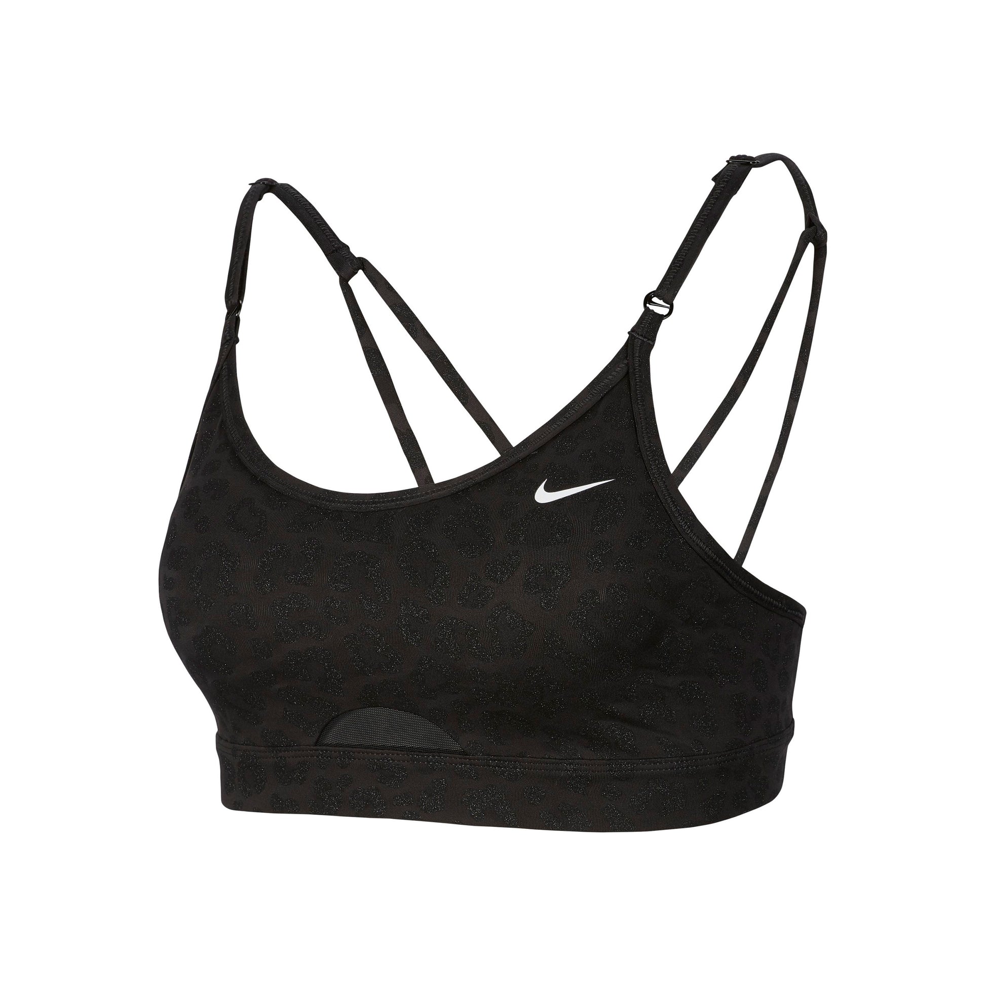 Nike Dri-Fit Indy Padded Glitter Sport-bh Dames - zwart,