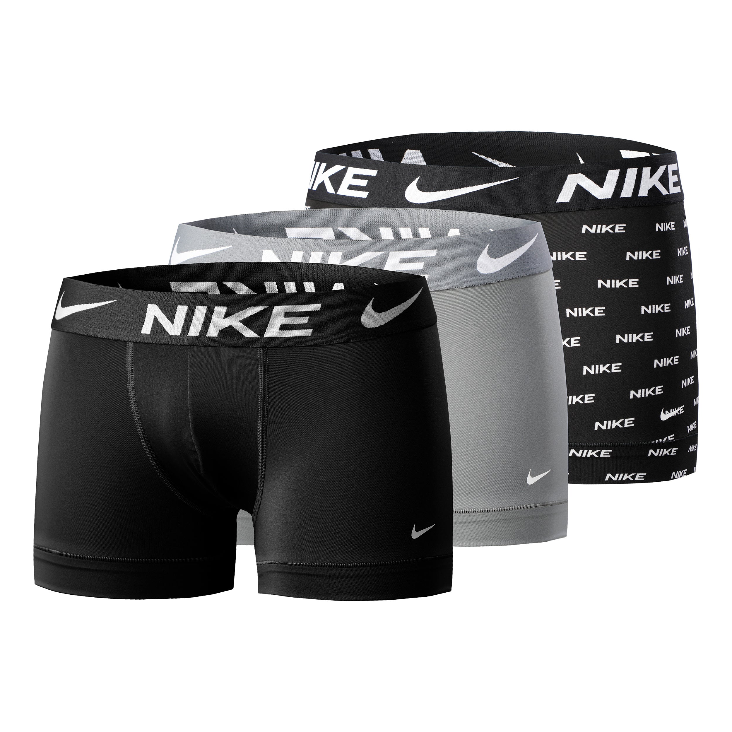 Nike Dri-FIT Essential Micro Trunk Boxershort Verpakking 3 Stuks Heren-Zwart,Grijs
