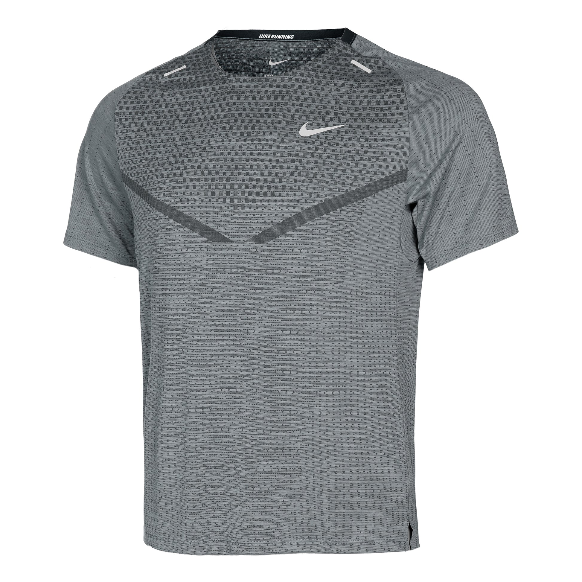 Nike Dri-Fit Techknit Ultra Hardloopshirt Heren - grijs, zwart
