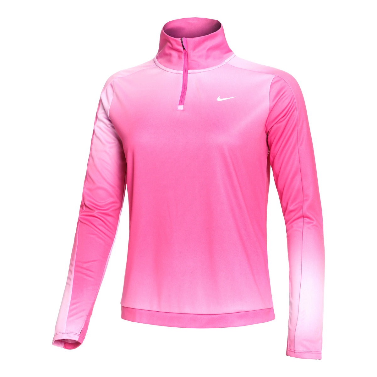 Nike Dri-Fit Swoosh Print Half-Zip Topje hardlopen Dames - pink, grijs