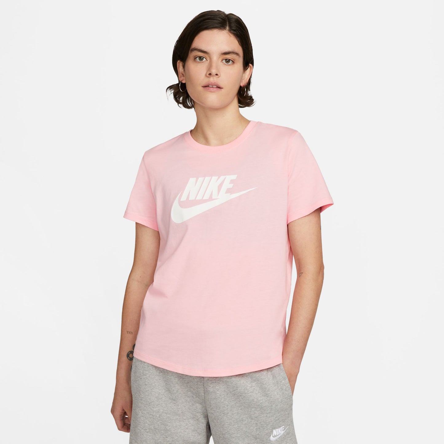Nike New Sportswear Essential Icon Futura T-shirt Dames - roze, wit