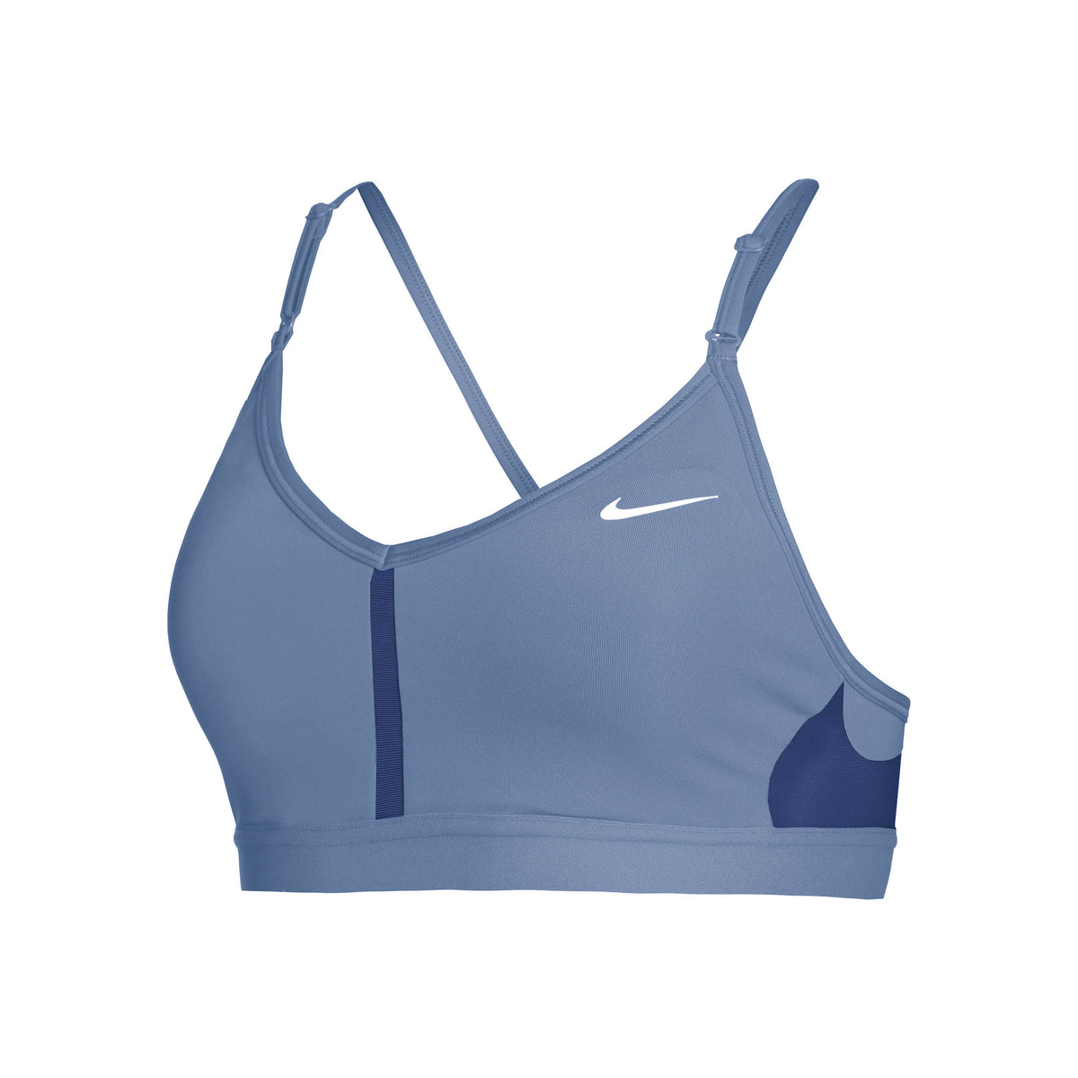 Nike Dri-Fit Indy V-Neck Sport-bh Dames - donkerblauw,