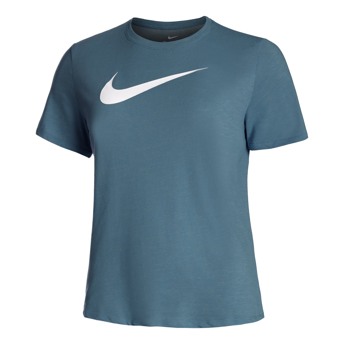 Nike Dri-Fit Swoosh T-shirt Dames - petrolblauw, wit