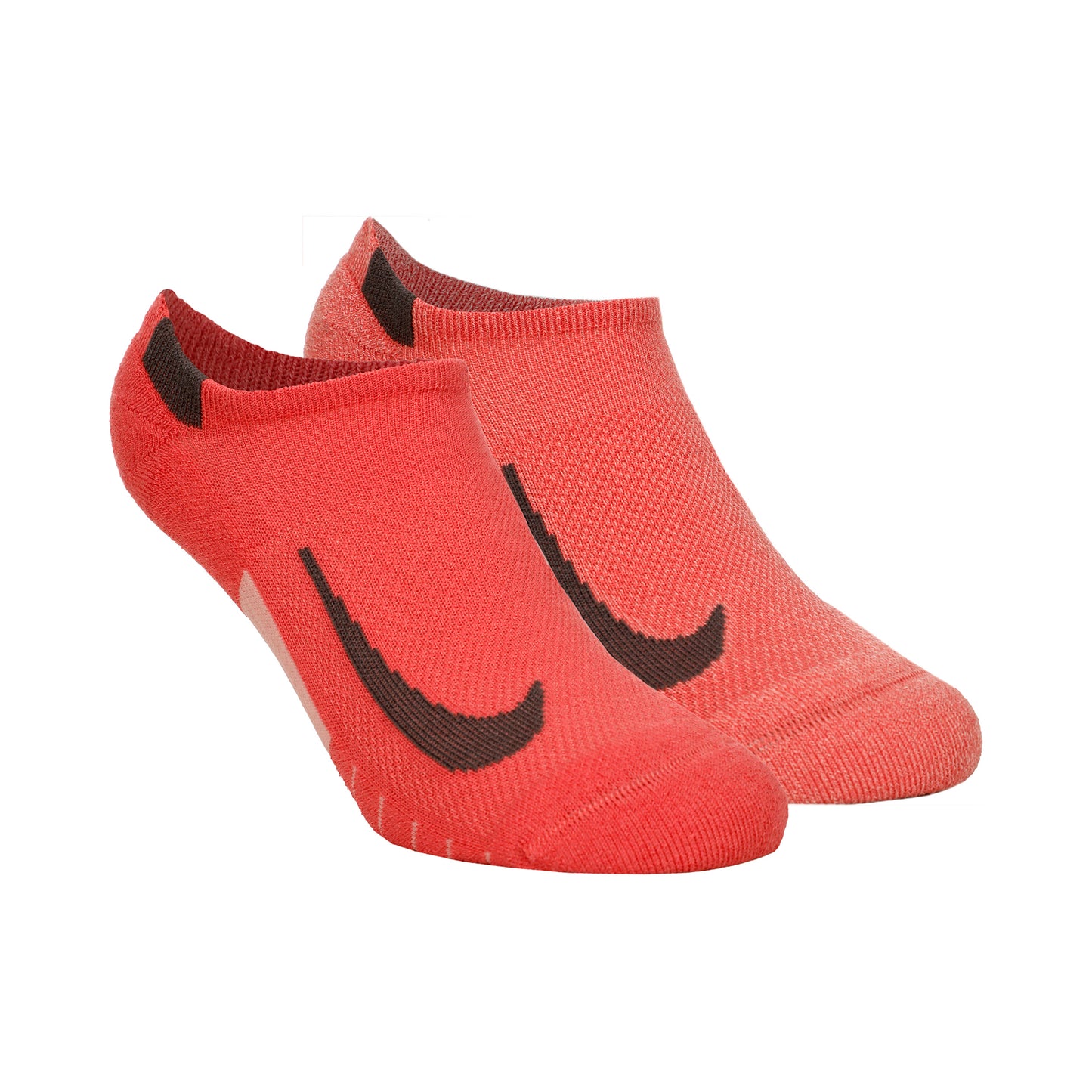 Nike Dri-Fit Multiplier No-Show Socks Hardloopsokken Verpakking 2 stuks Unisex - rood, oranje