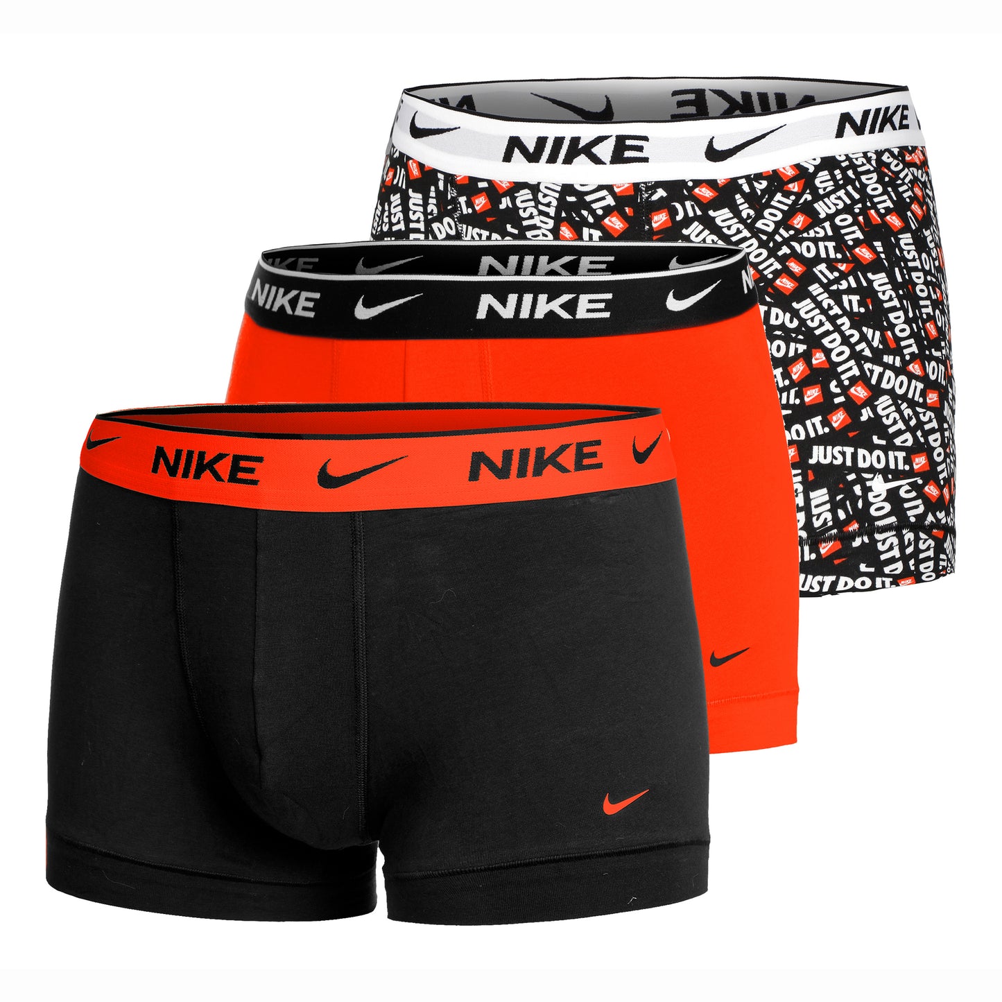 Nike Everyday Stretch Trunk Boxershort Verpakking 3 stuks Heren - neonrood, veelkleurig