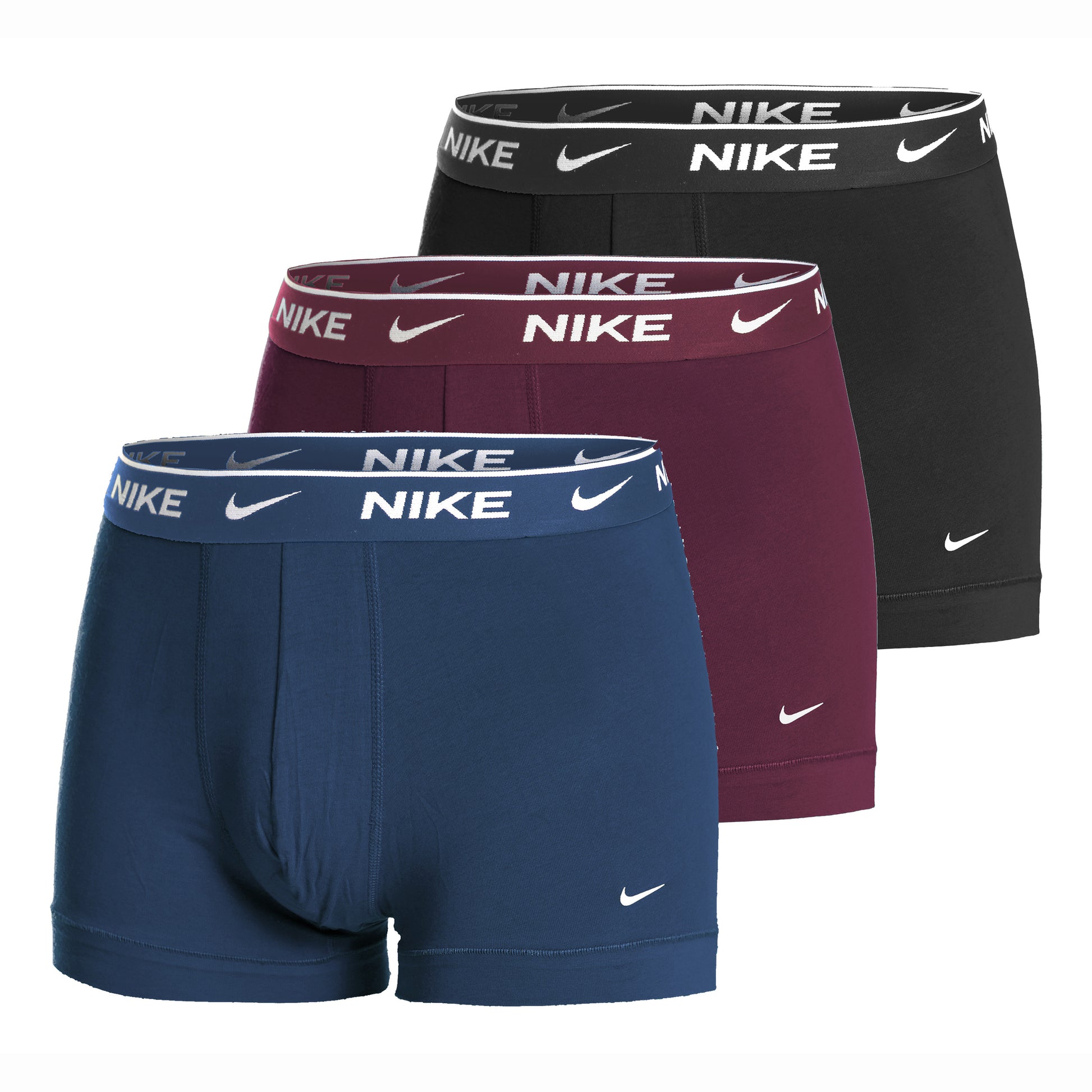 Nike Everyday Stretch Trunk Boxershort Verpakking 3 stuks Heren - donkerblauw, donkerrood