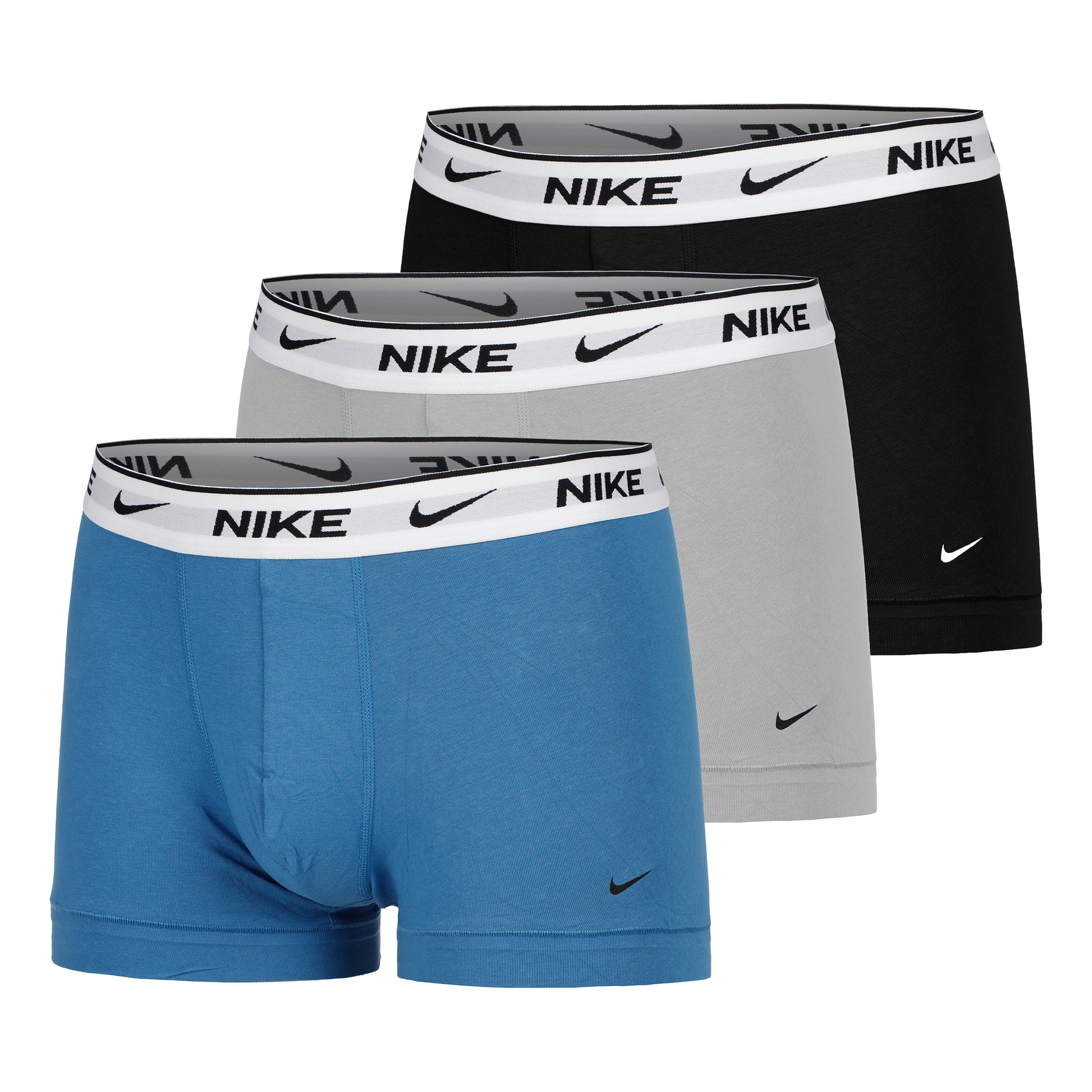 Nike Everyday Stretch Trunk Boxershort Verpakking 3 stuks Heren - blauw, grijs