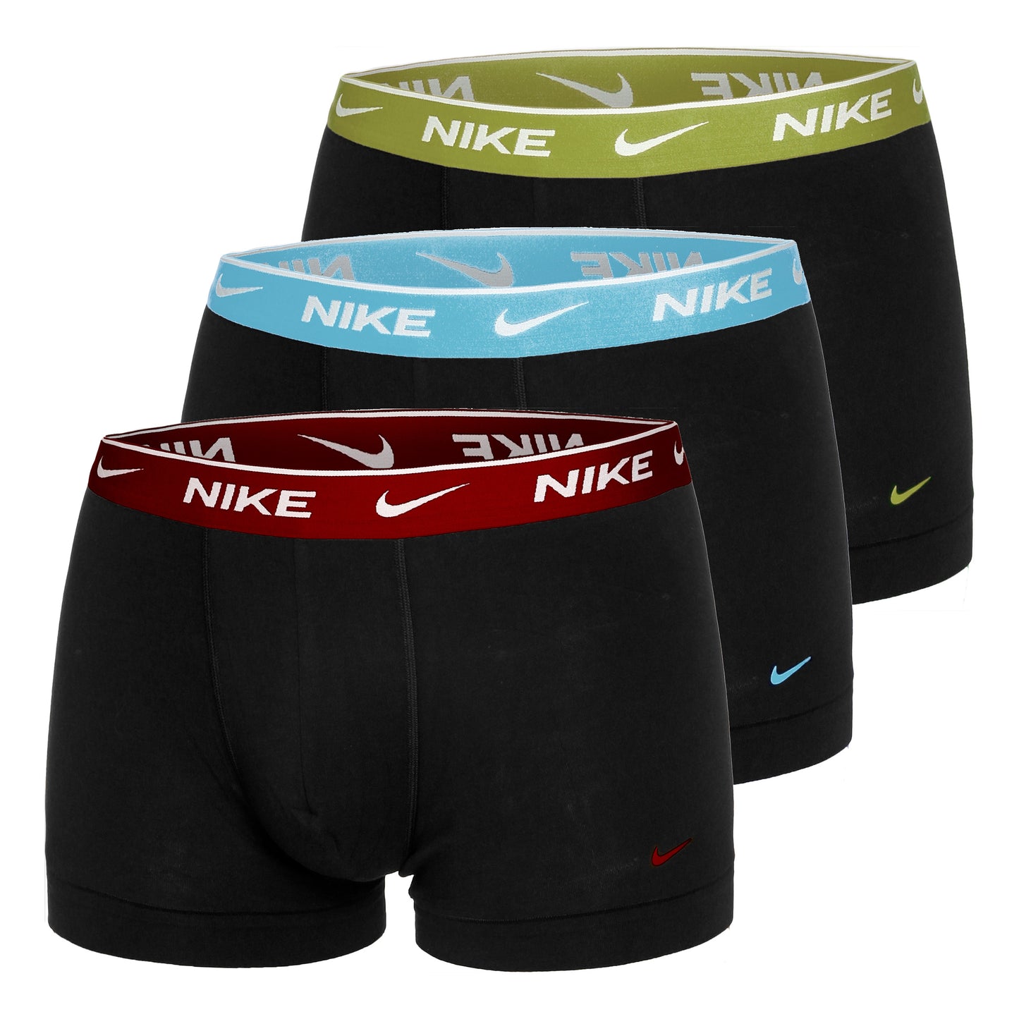 Nike Everyday Stretch Trunk Boxershort Verpakking 3 stuks Heren - zwart, lichtgroen