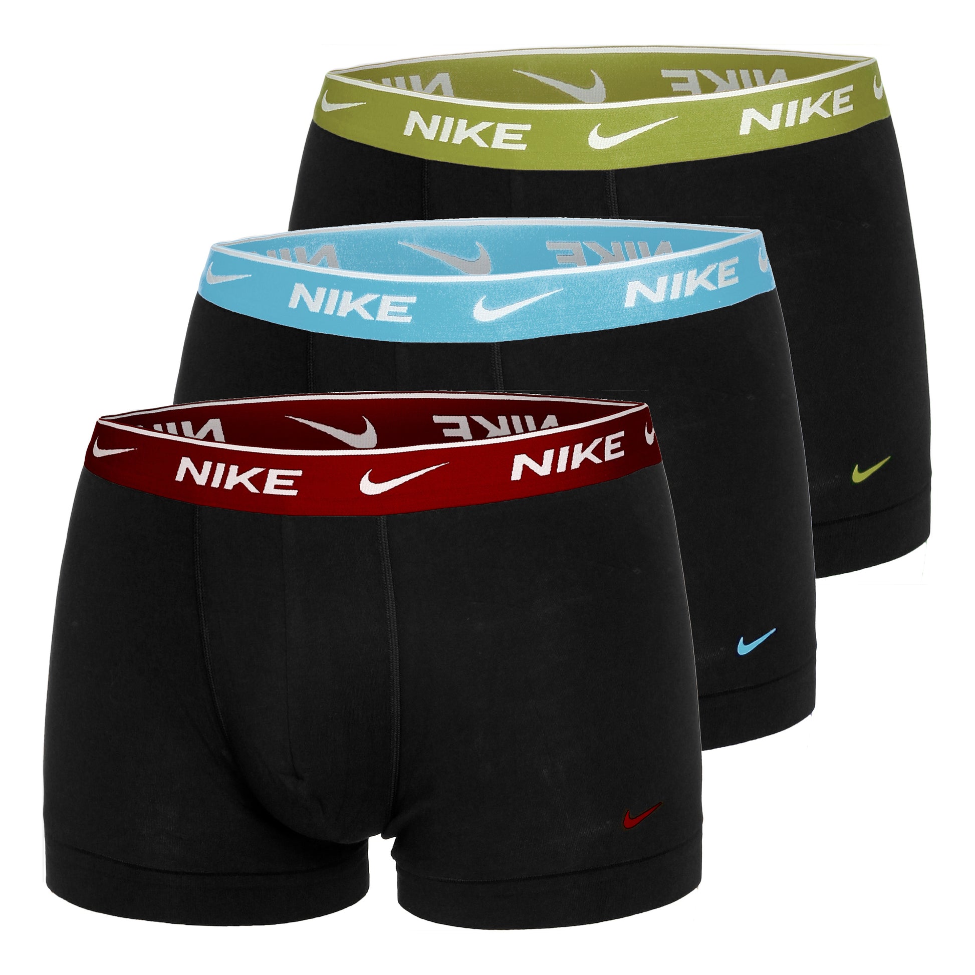 Nike Everyday Stretch Trunk Boxershort Verpakking 3 stuks Heren - zwart, lichtgroen