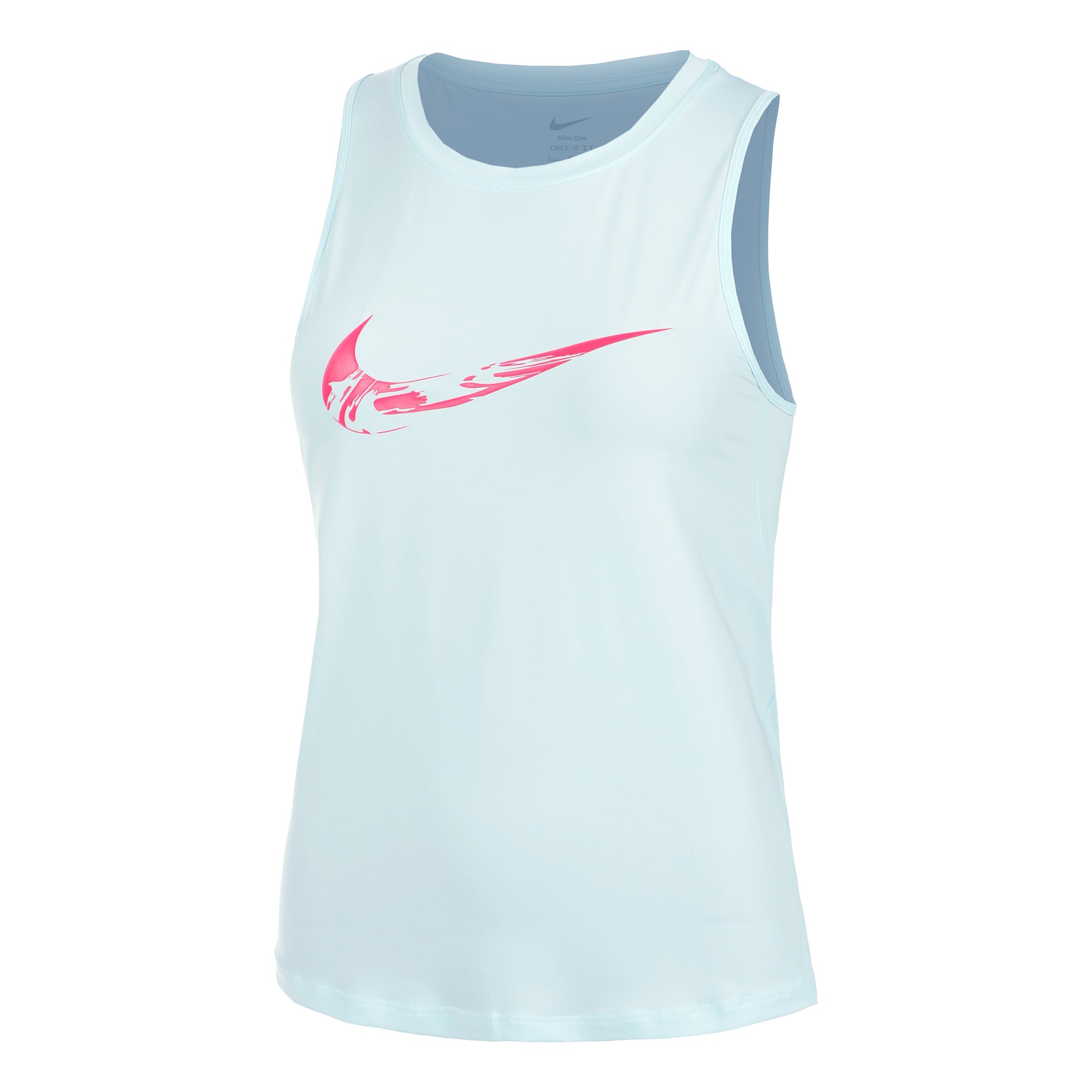 Nike Dri-Fit One Swoosh Hardloopshirt Dames - lichtblauw,