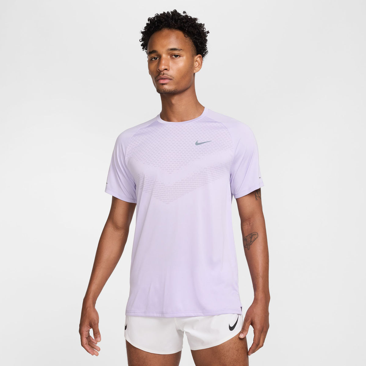 Nike Stride  Hardloopshirt Heren - mauve
