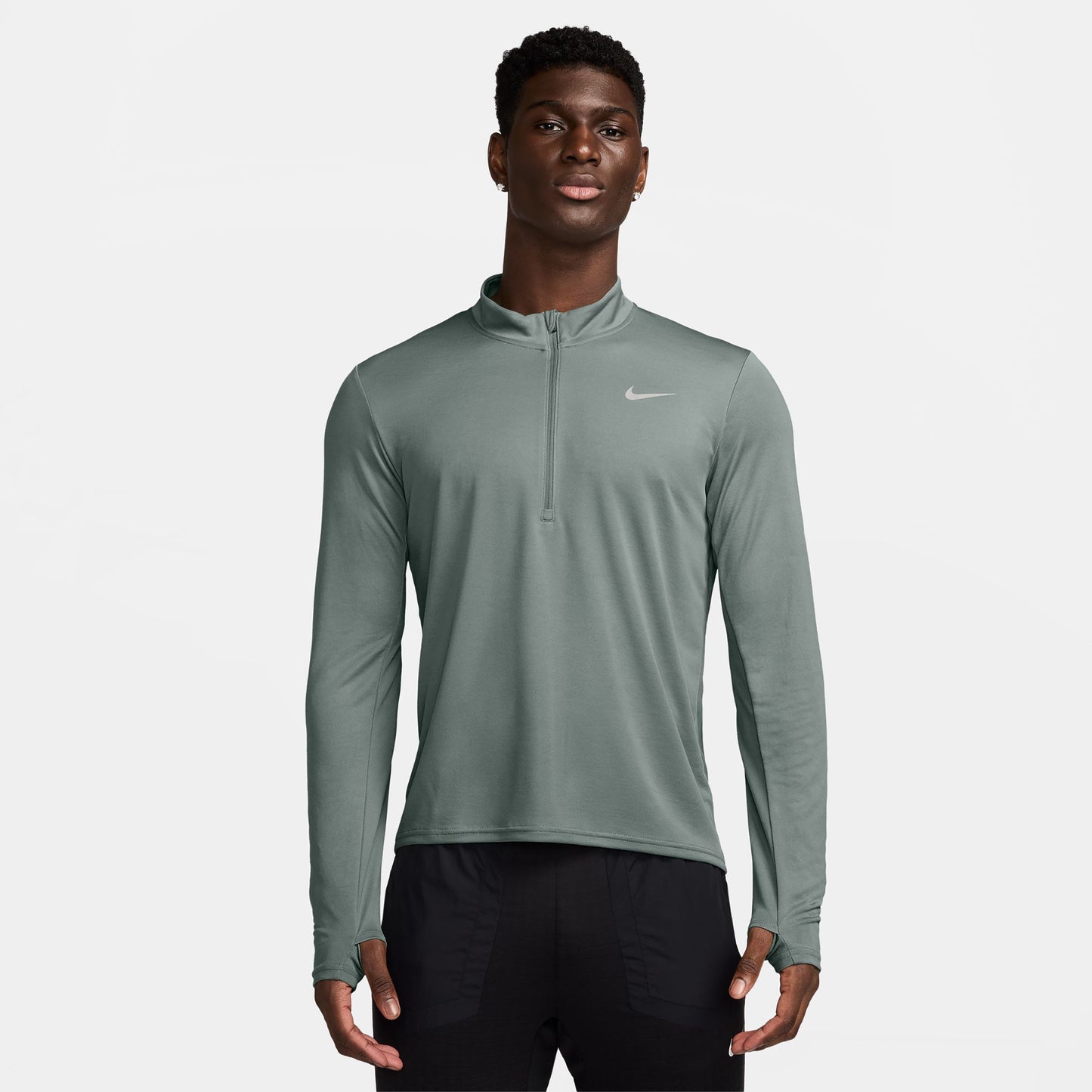 Nike Pacer Half-Zip Hardloopshirt Heren - salie