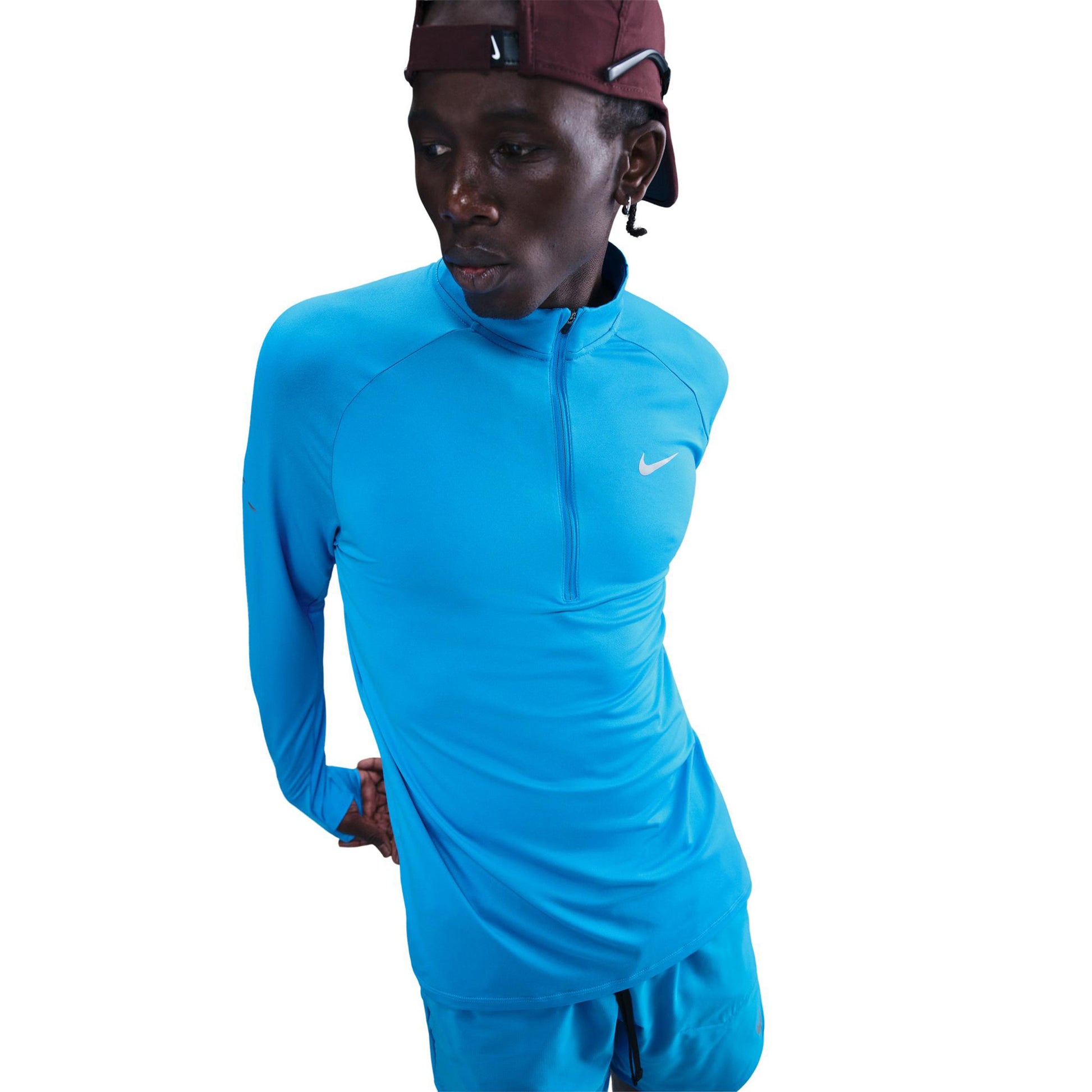 Nike Stride Hardloopshirt Heren - blauw, zilver