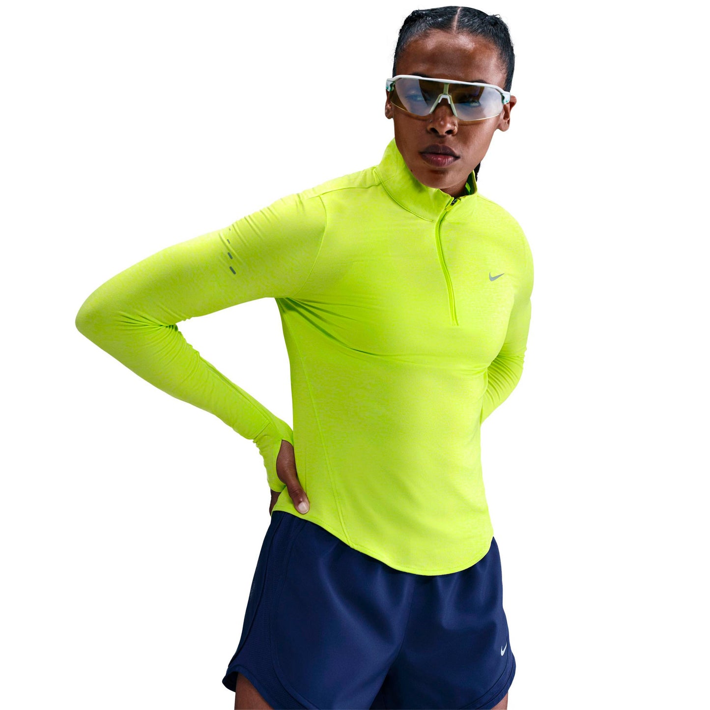 Nike Swift Hardloopshirt Dames - neongeel, zilver