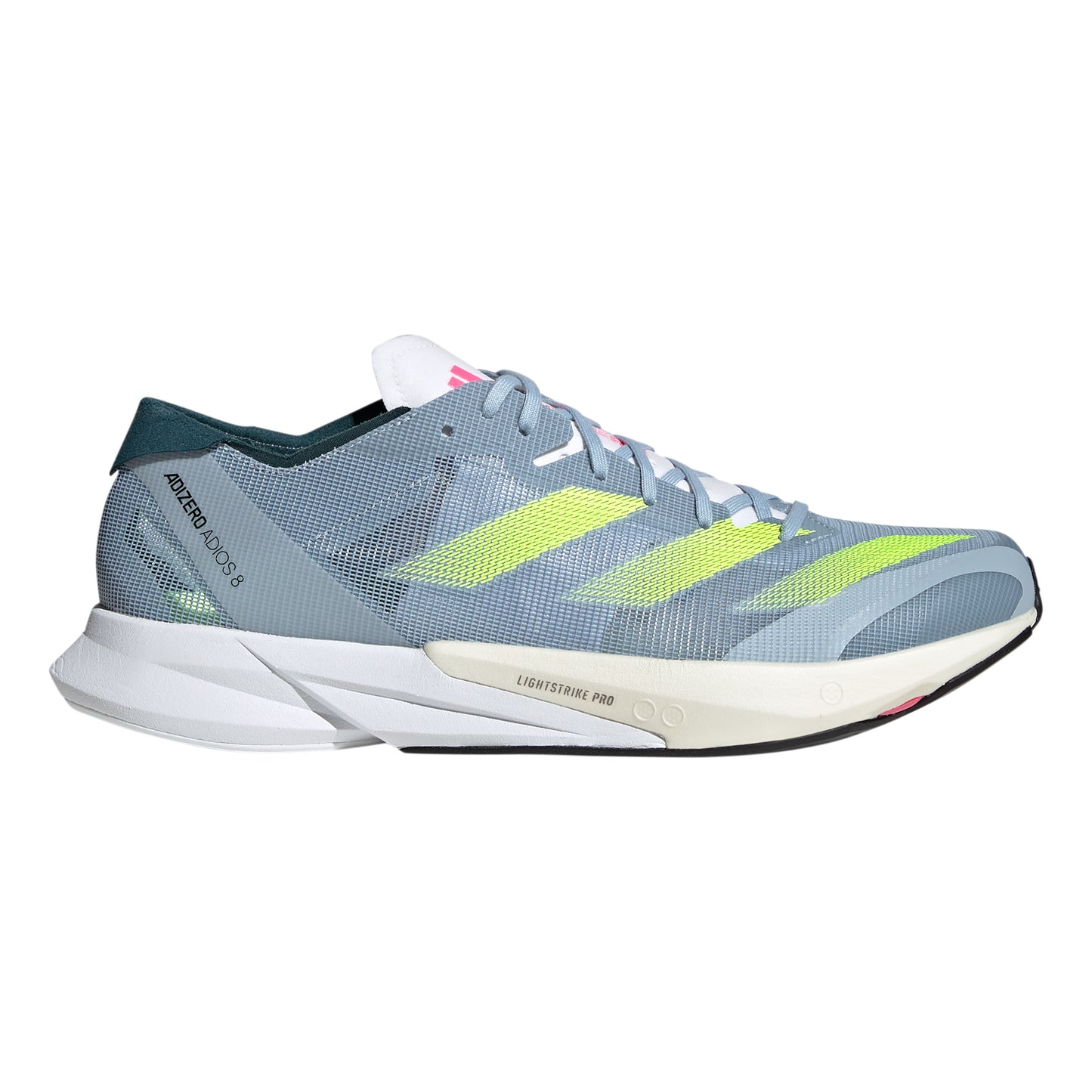 adidas Adizero Adios 8 Wedstrijdschoen Heren - blauwgrijs, limoen