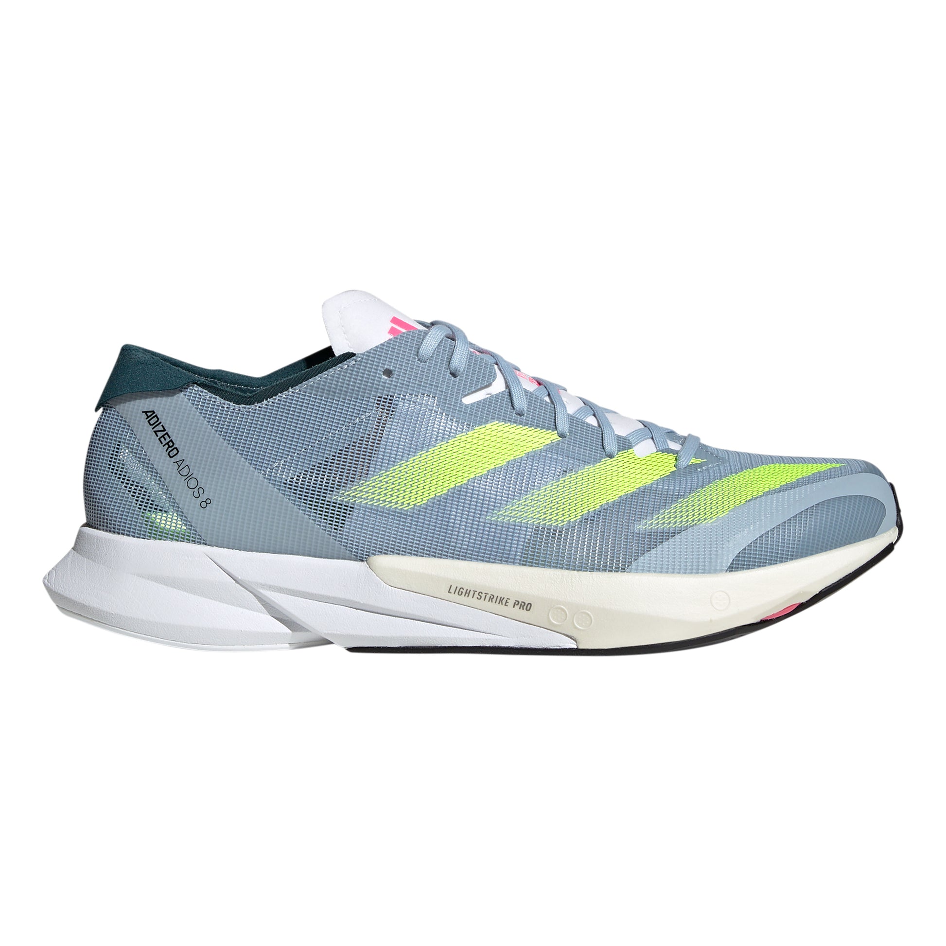 adidas Adizero Adios 8 Wedstrijdschoen Heren - blauwgrijs, limoen