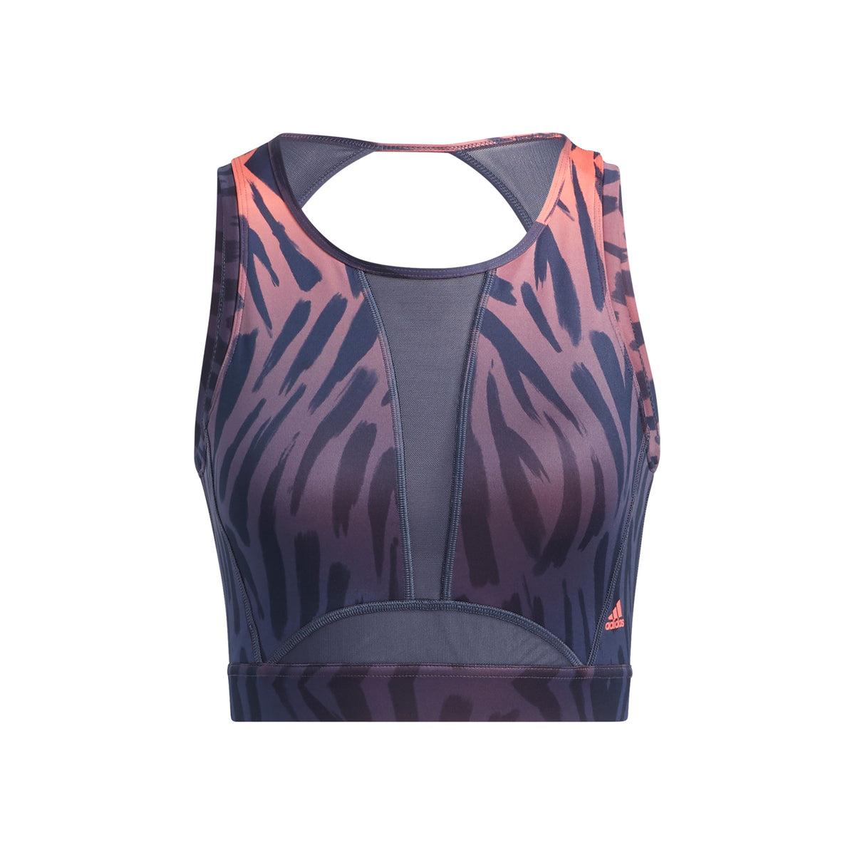 adidas TIGR All over Print Sport-bh Dames - donkerblauw, koraal