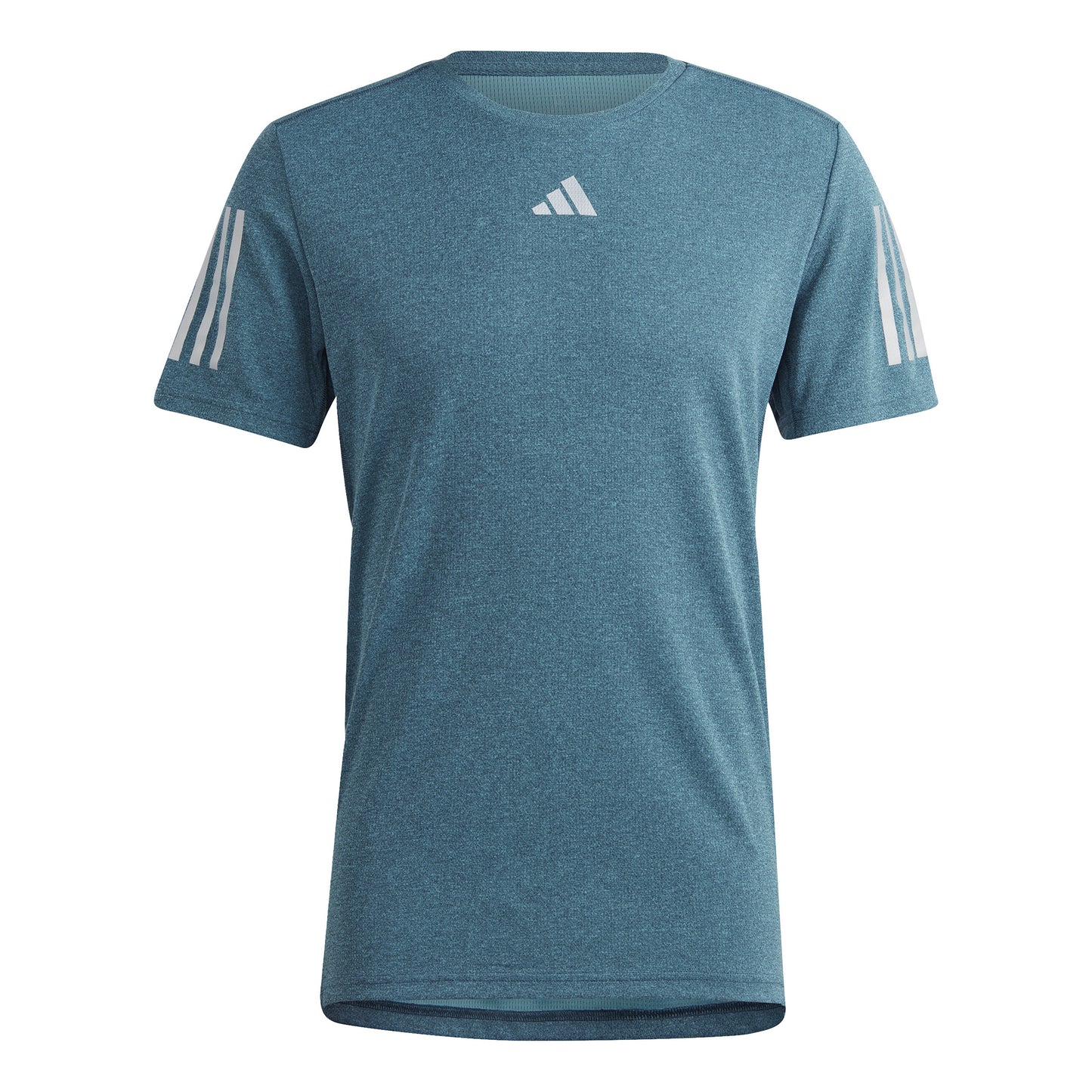 adidas Own the Run Heather Hardloopshirt Heren - petrolblauw,