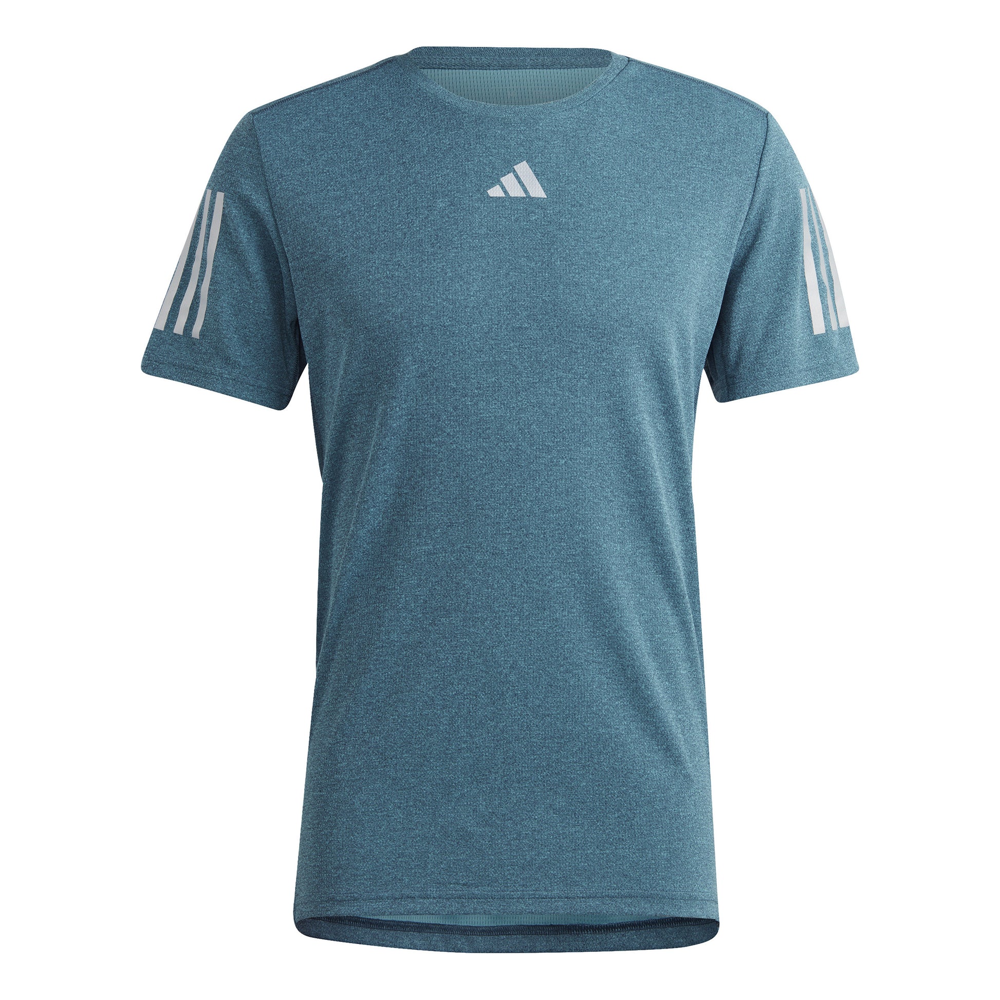 adidas Own the Run Heather Hardloopshirt Heren - petrolblauw,