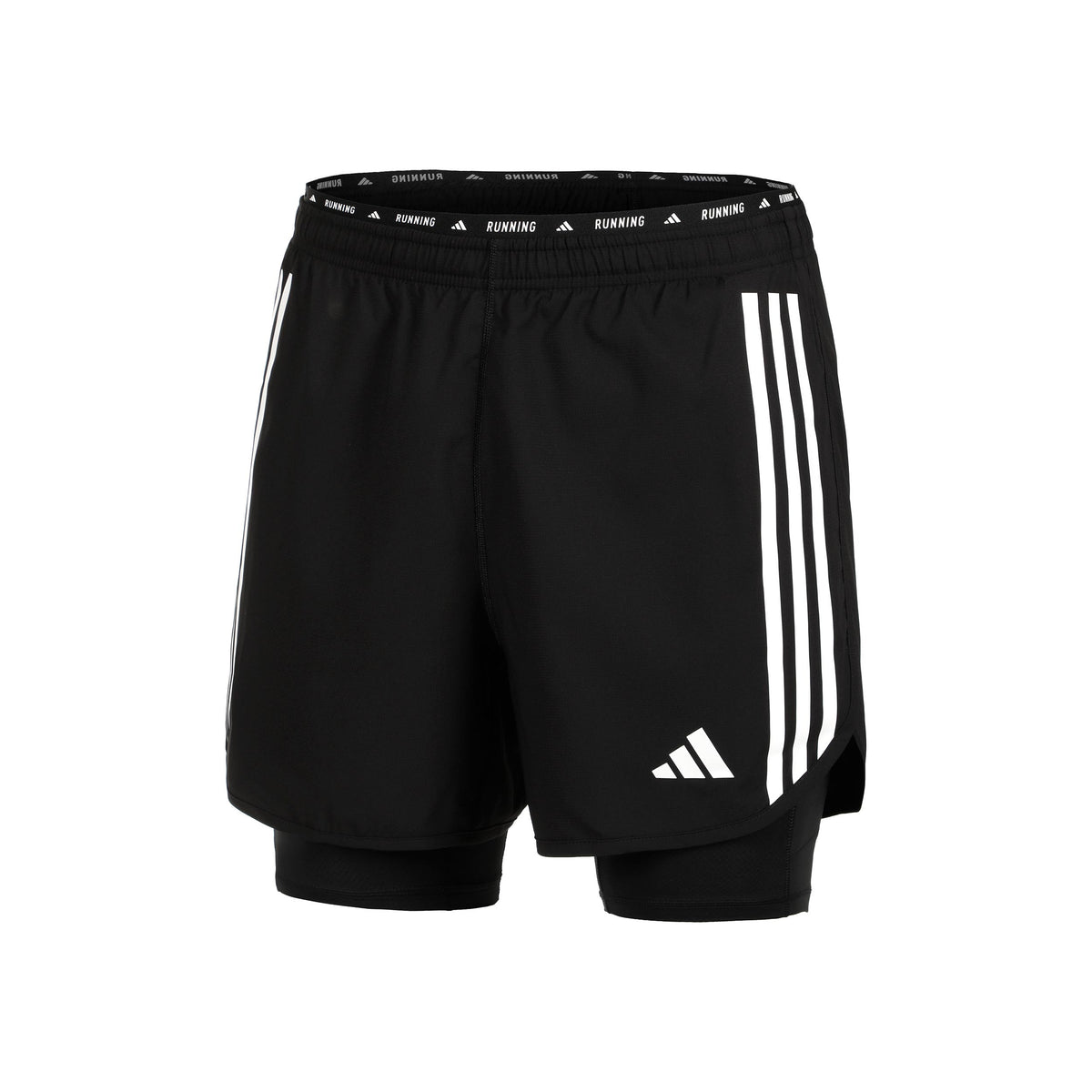 adidas Own The Run 3S 2in1 Hardloopshorts Heren - zwart,