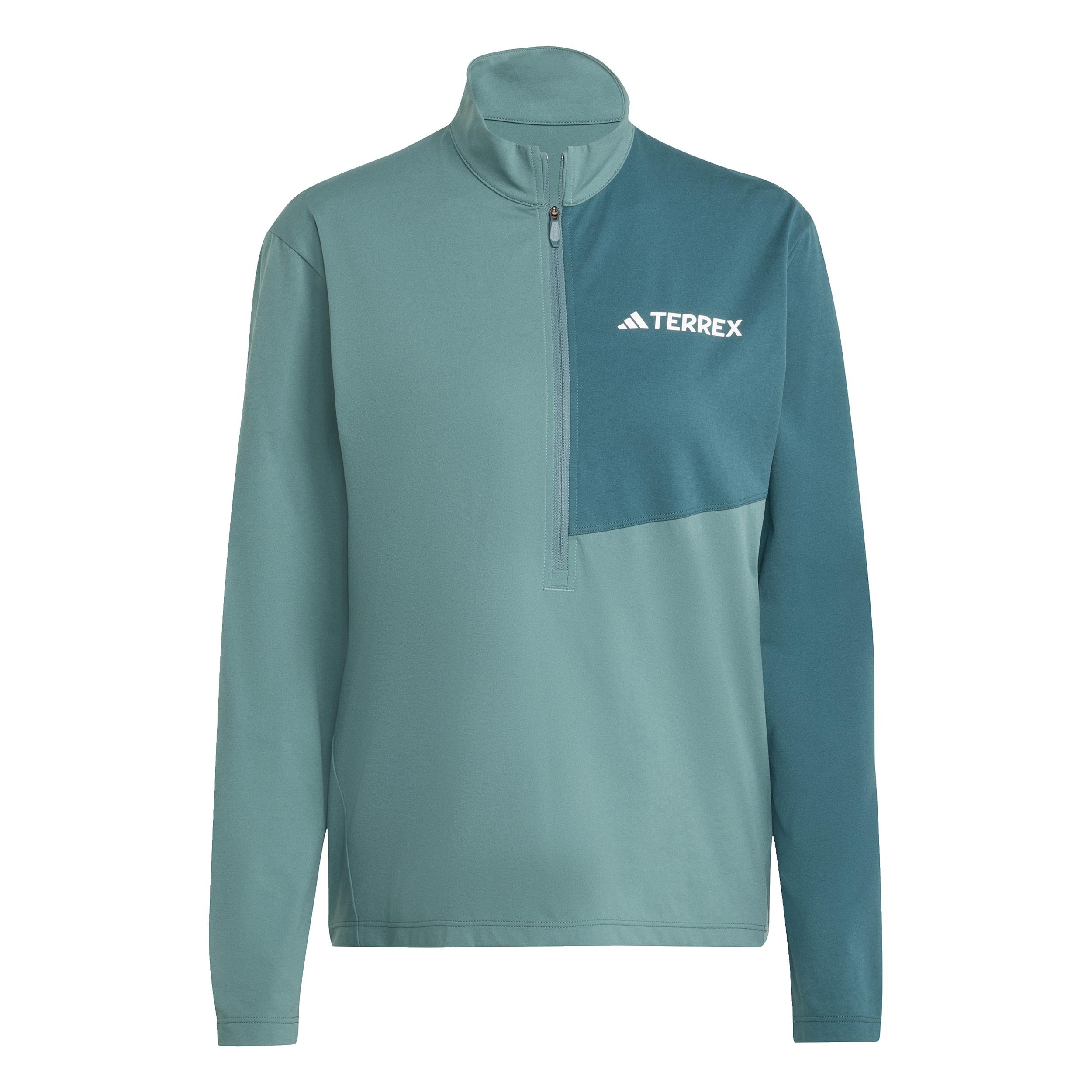 adidas Terrex MT Half-Zip Hardloopshirt Dames-Donkergroen,Groen