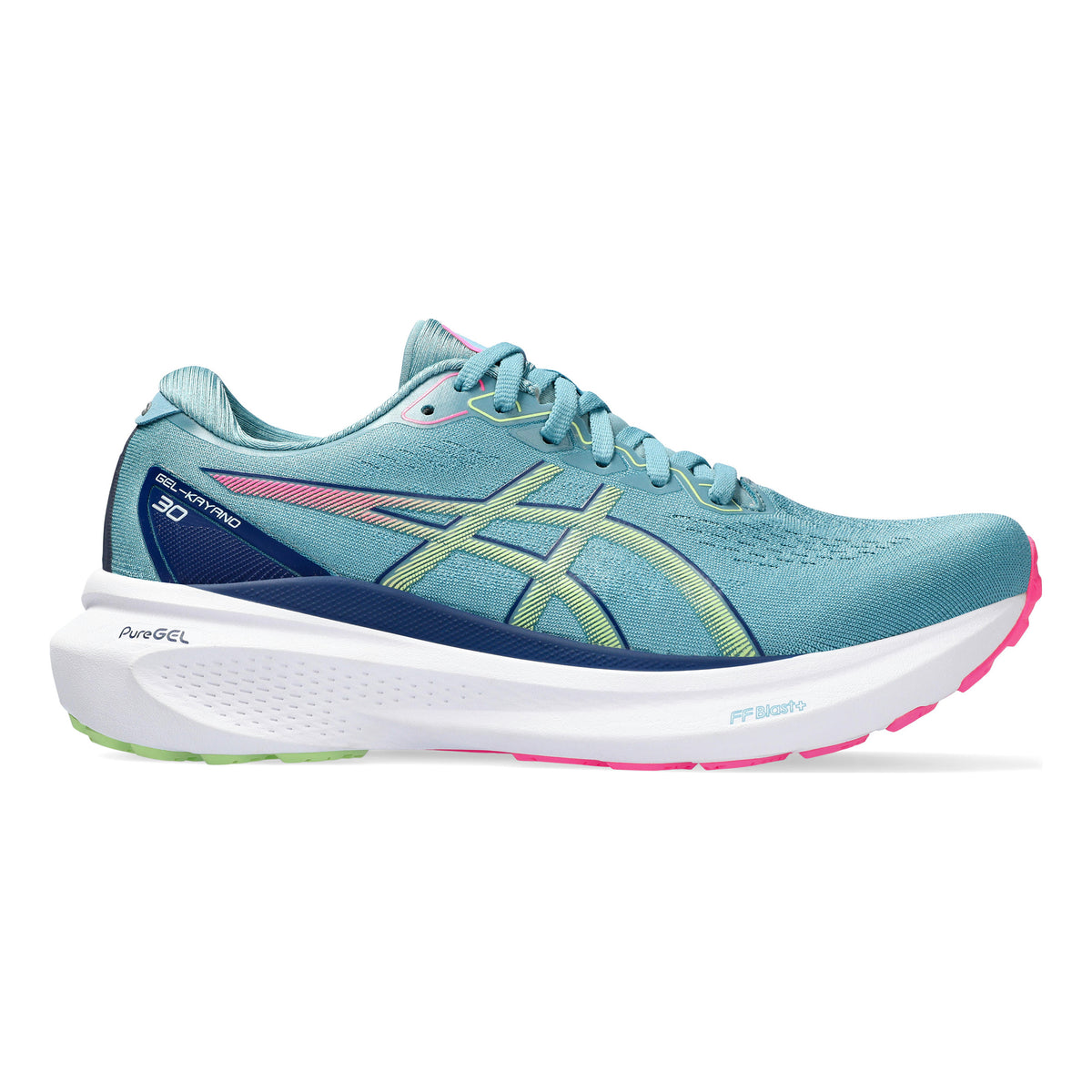 ASICS Gel-Kayano 30 Stabiliteitsschoen Dames - petrolblauw, neongroen
