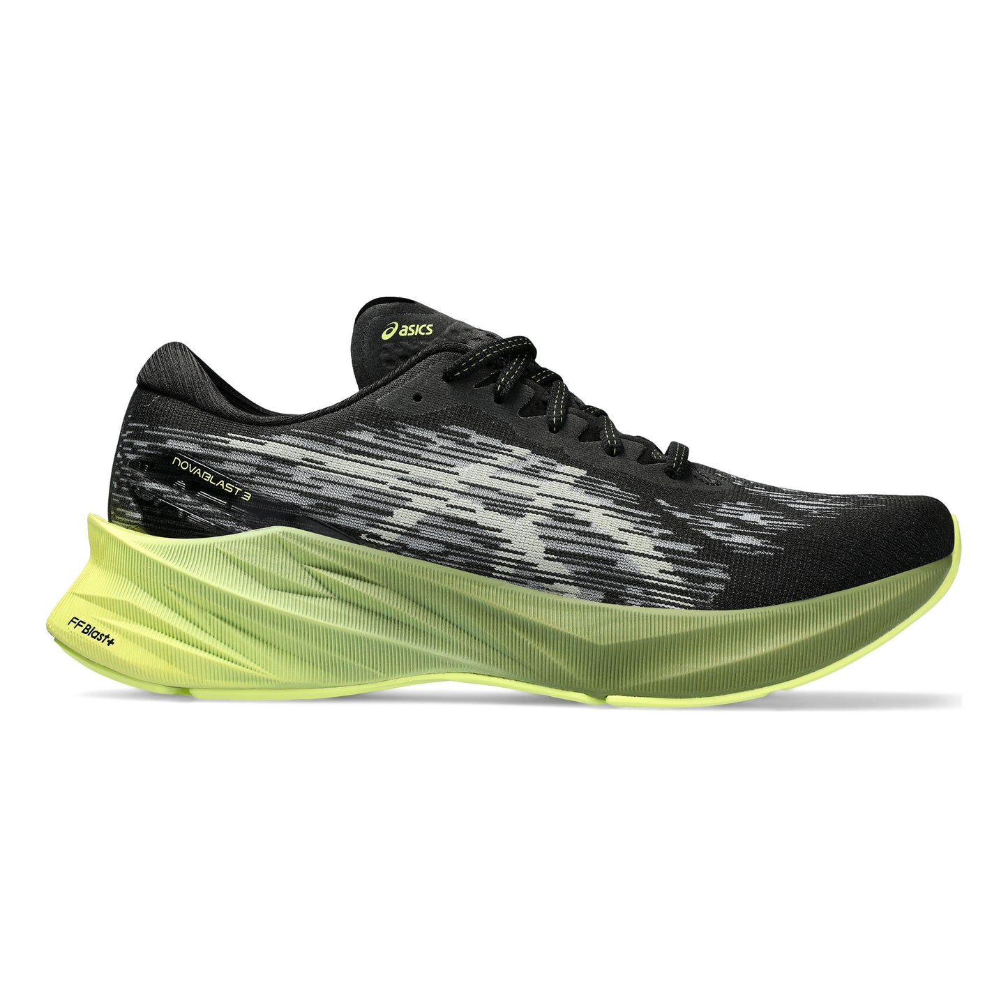 ASICS Novablast 3 Neutrale schoen Heren - zwart, neongroen