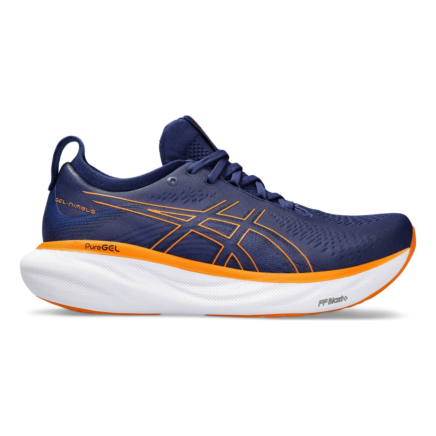 ASICS Gel-Nimbus 25 Neutrale schoen Heren - donkerblauw, oranje