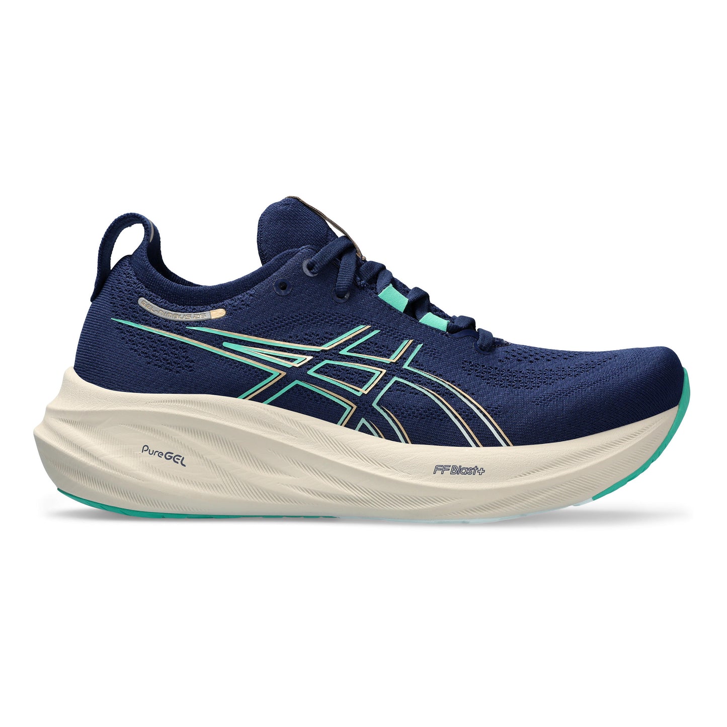 ASICS Gel-Nimbus 26 Neutrale schoen Dames - donkerblauw, natuurlijke kleuren