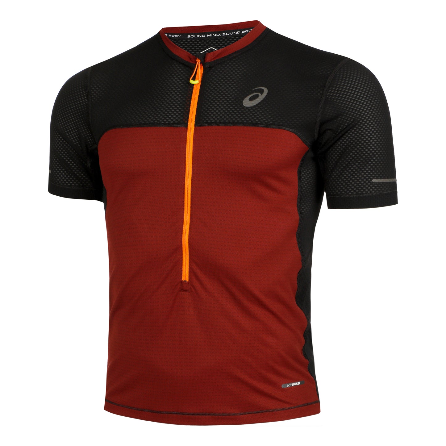 ASICS Fujitrail Hardloopshirt Heren - donkerrood, zwart