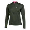 Winter Run Half-Zip Midlayer Topje hardlopen Dames - donkergroen,