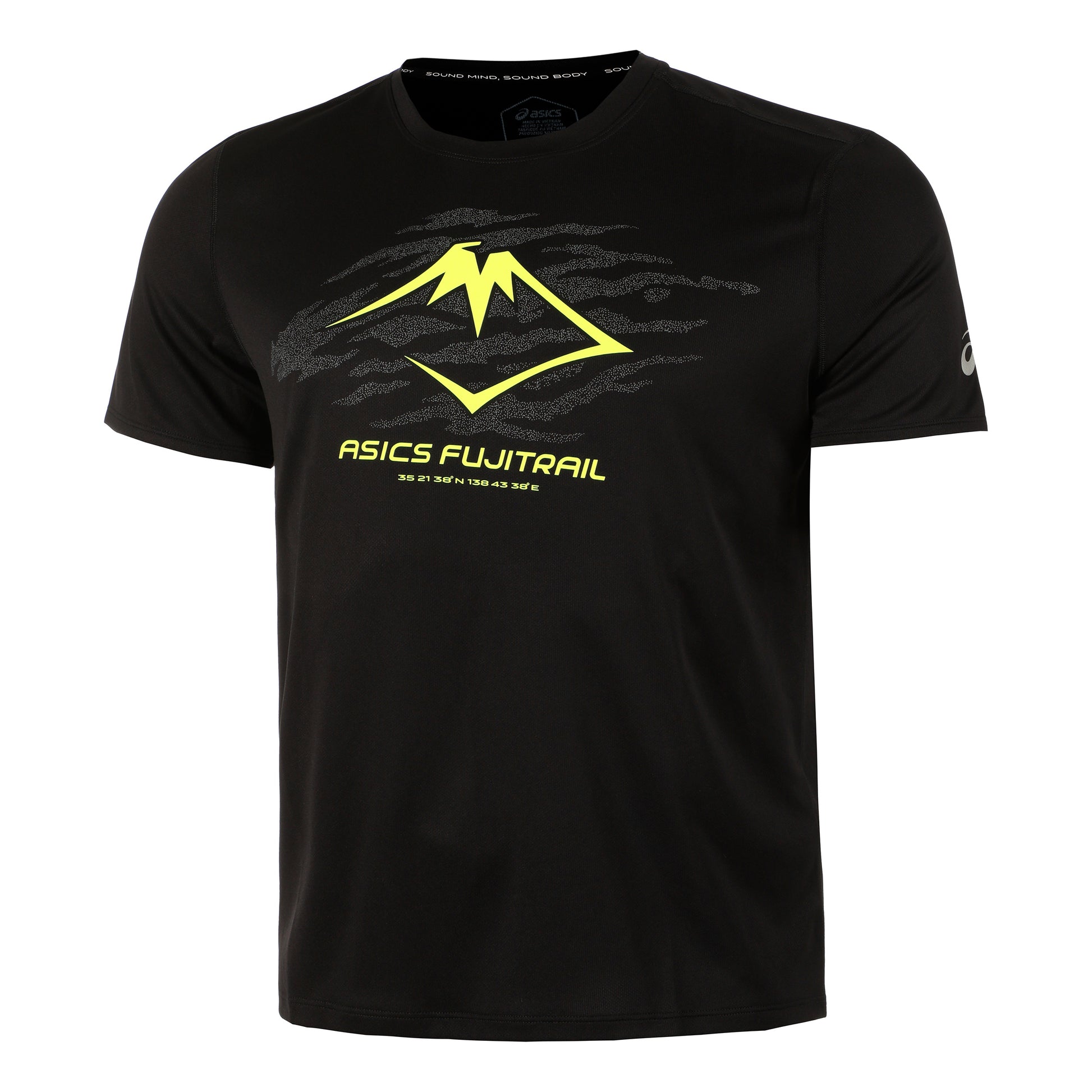 ASICS Fujitrail Logo Hardloopshirt Heren - zwart, geel