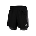 Road 2in1 5in Hardloopshorts Heren-zwart, donkergrijs