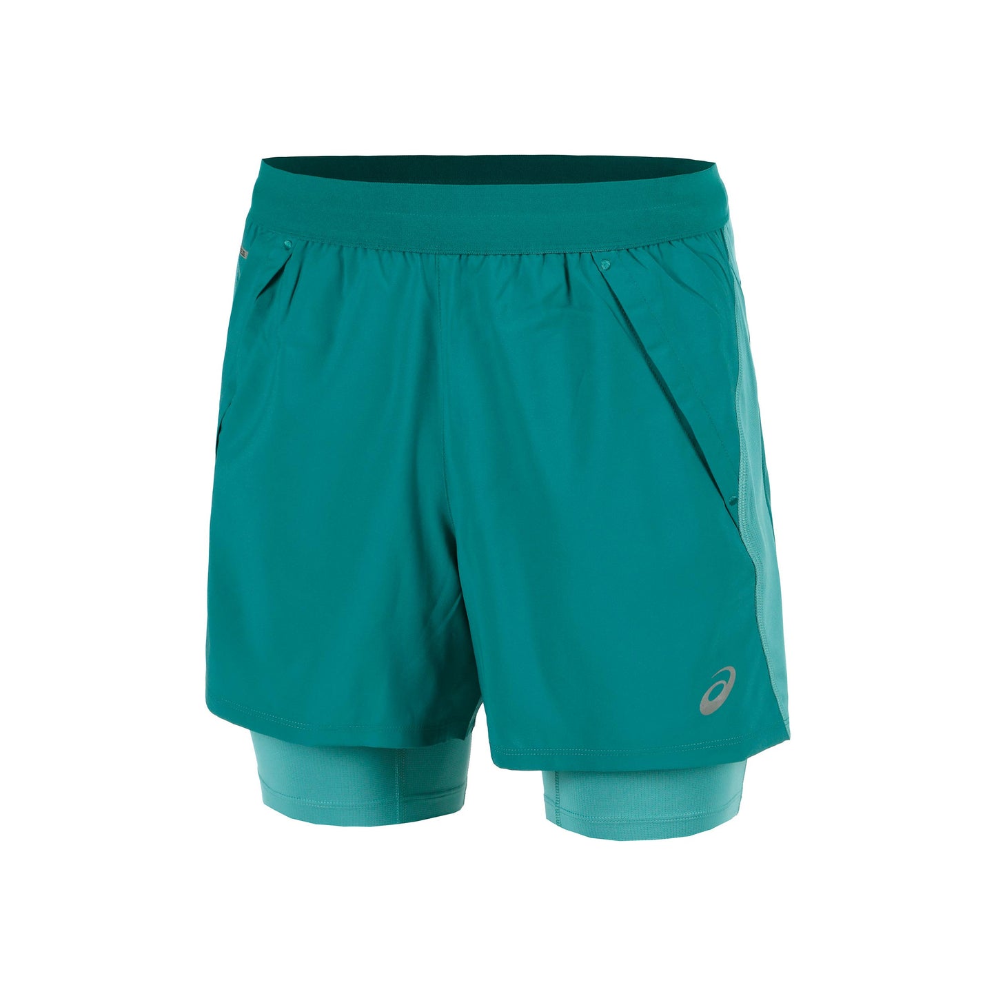 ASICS Road 2in1 5in Hardloopshorts Heren-turkoois