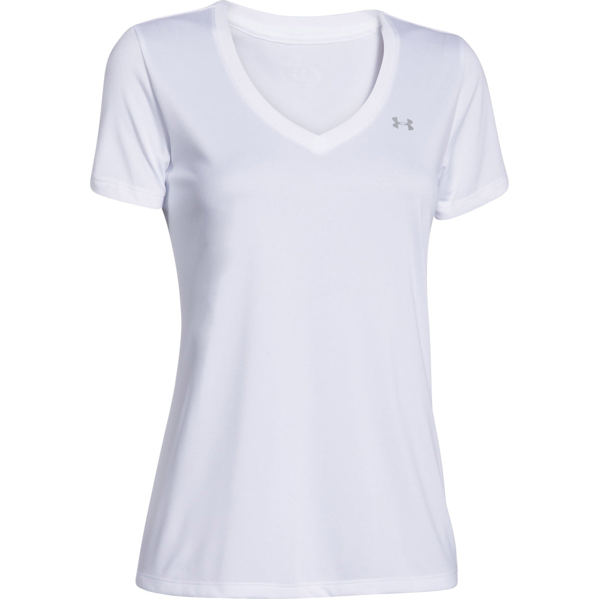 Under Armour Tech Solid T-shirt Dames - wit, zilver