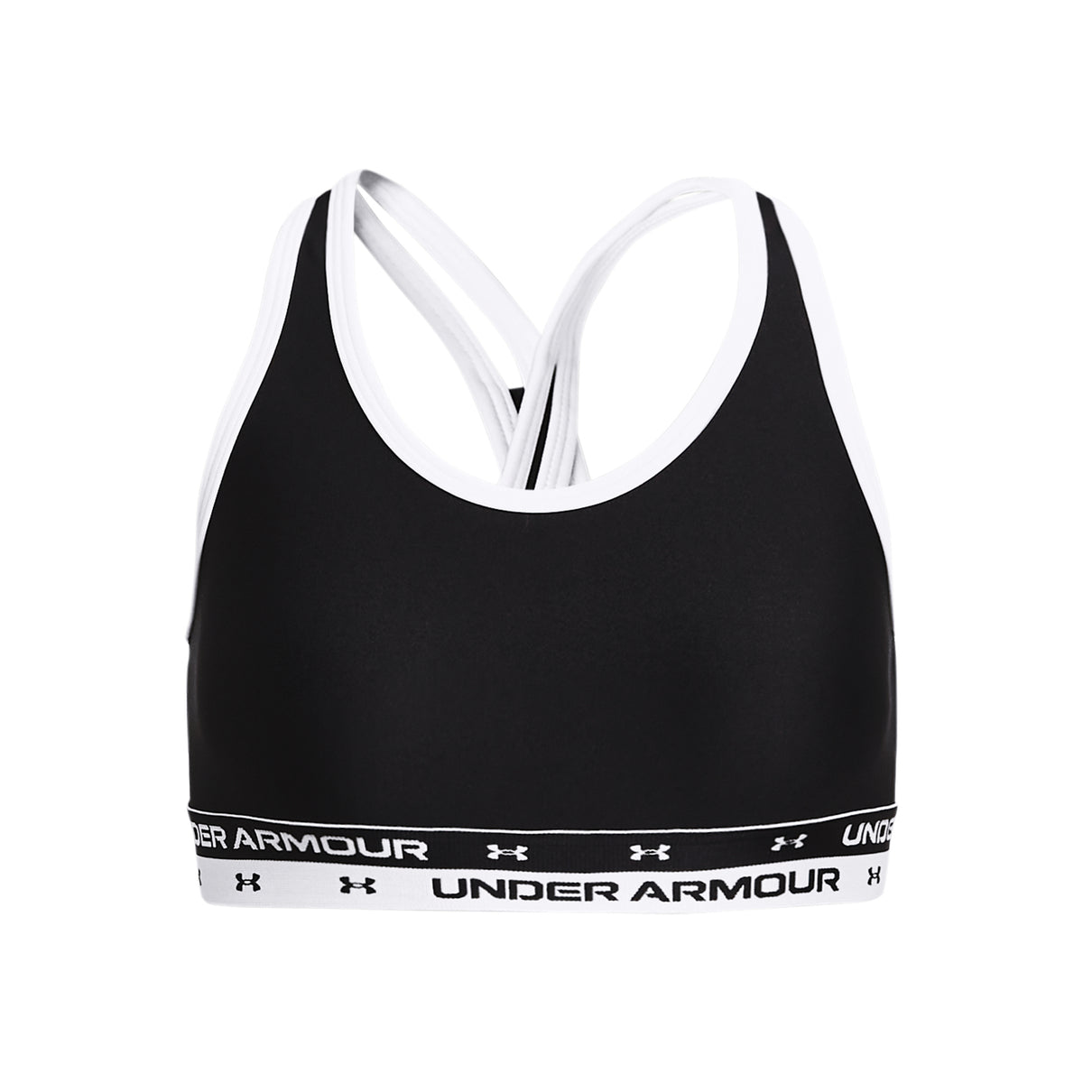 Under Armour Crossback Solid Sport-bh Meisjes - zwart, wit