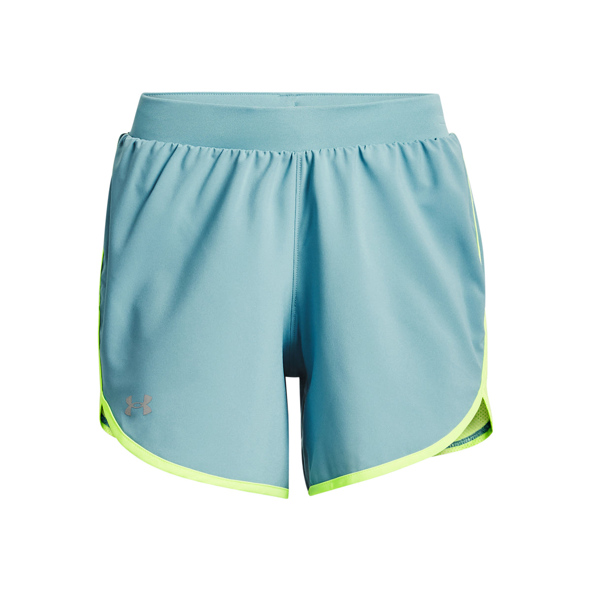 Under Armour Fly By Elite 5in Shorts Dames-Lichtblauw,Neongeel