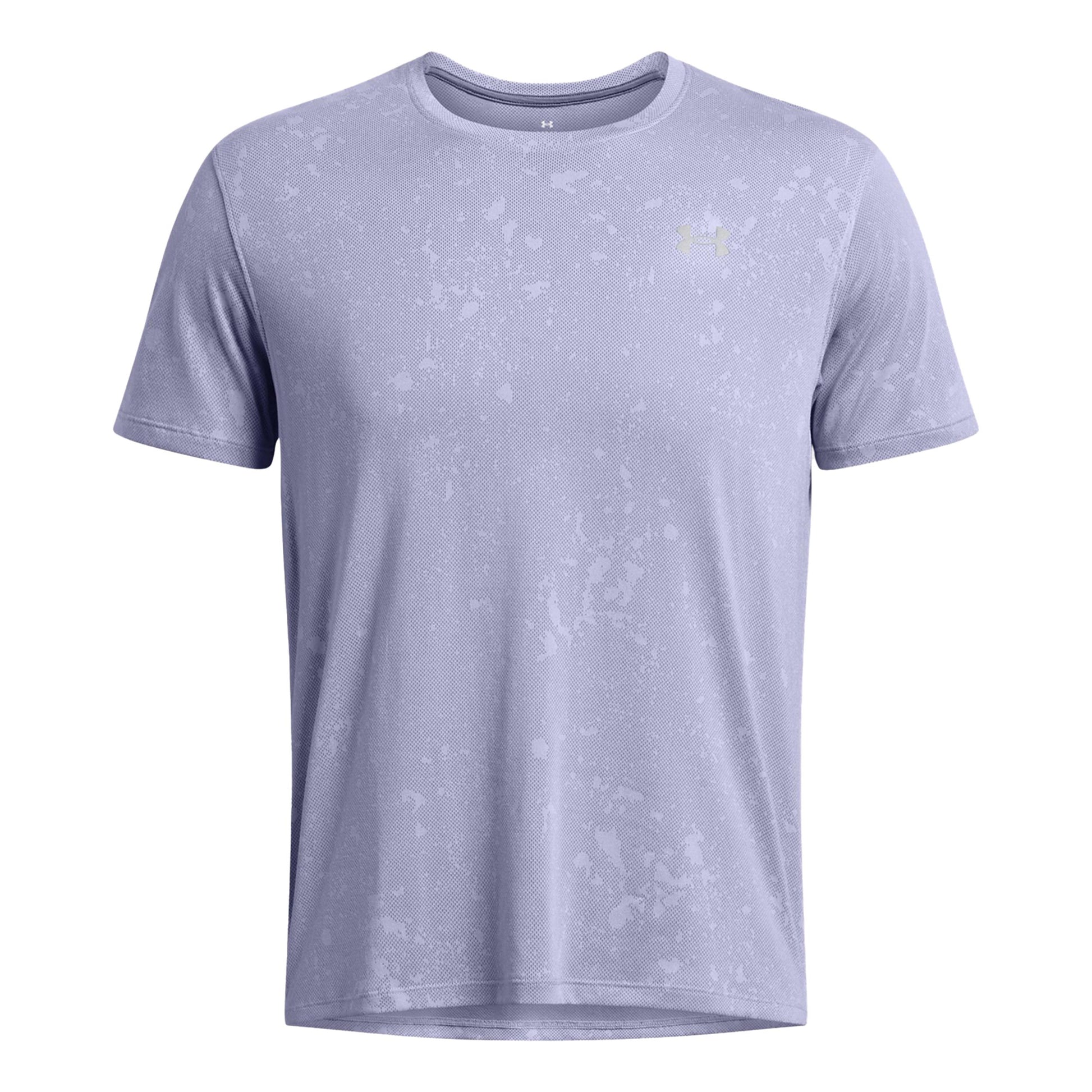 Under Armour Streaker Splatter SS Hardloopshirt Heren - paars,