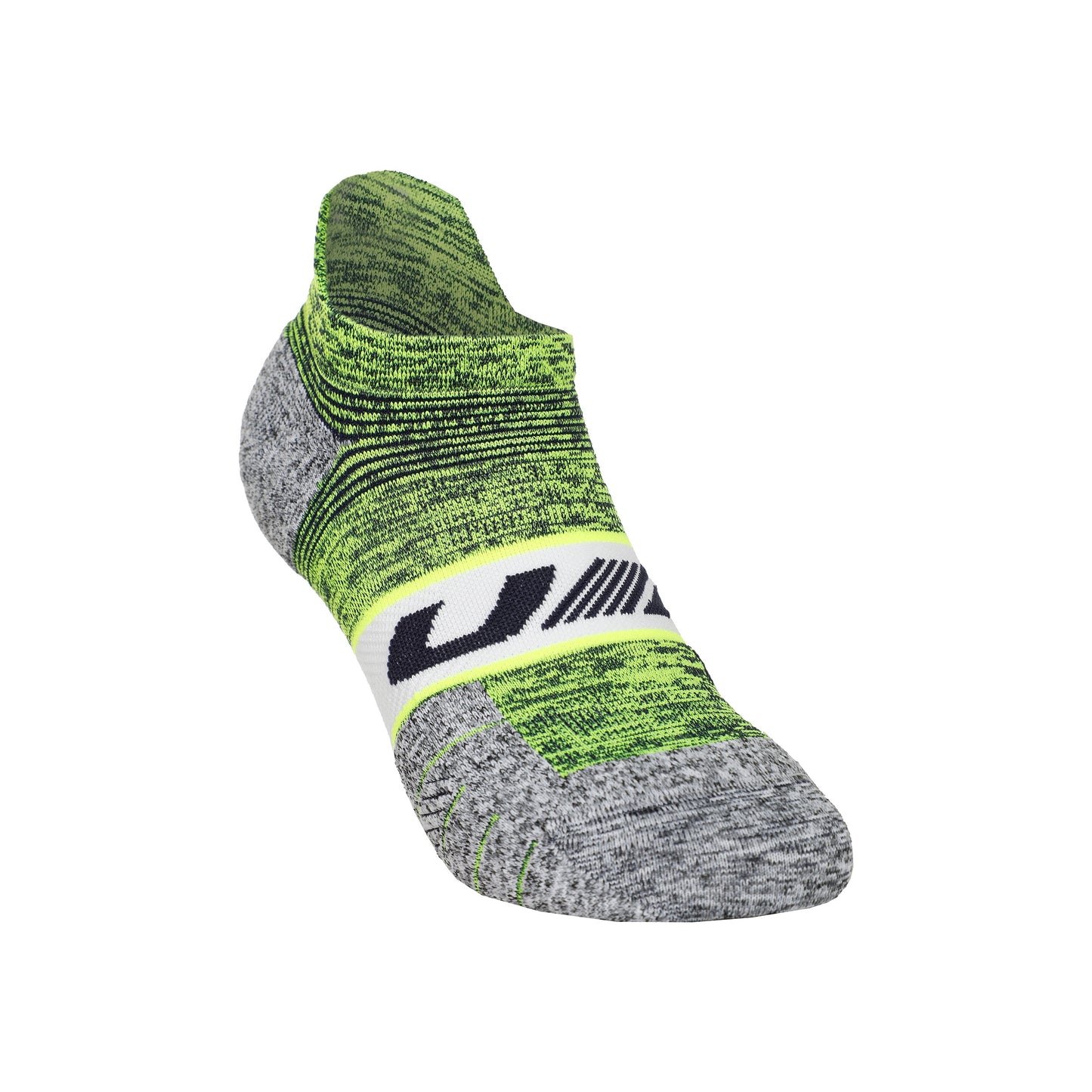 Under Armour AD Run Cushion 1pk No Show Hardloopsokken Unisex - neongeel, grijs