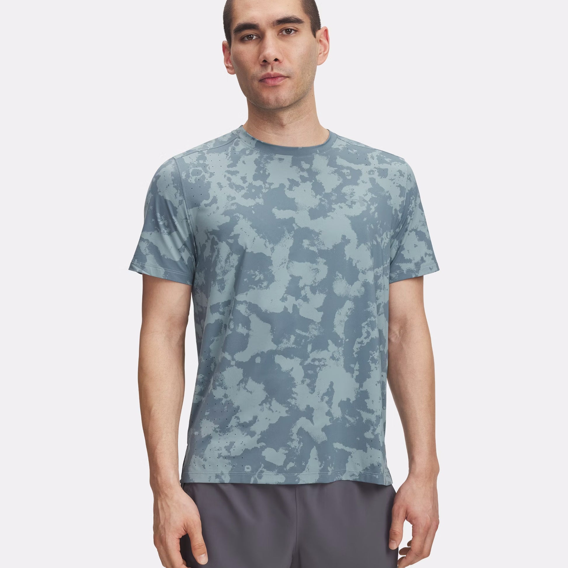 Under Armour Launch Elite Print Hardloopshirt Heren-Petrolblauw,Blauw-grijs