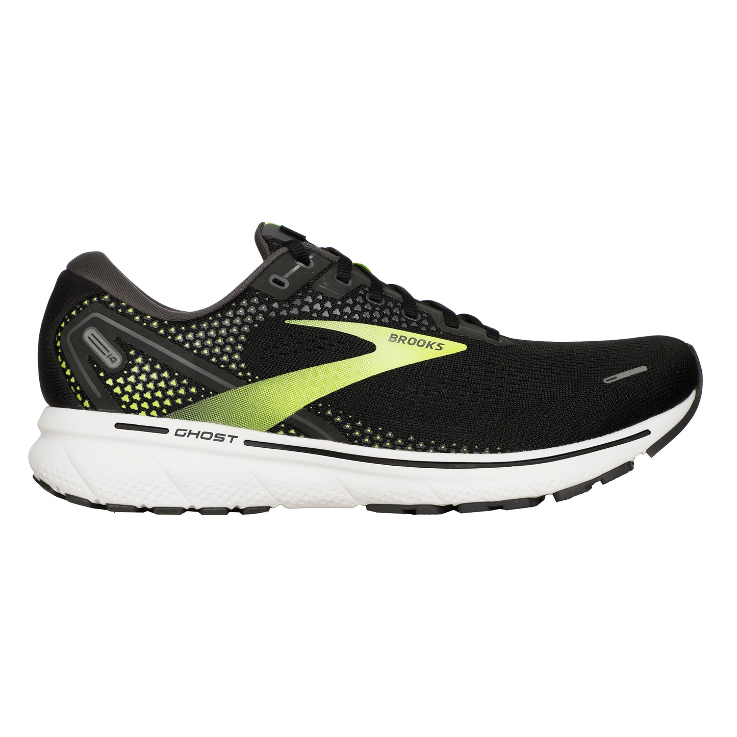Brooks Ghost 14 Neutrale schoen Heren - zwart, limoen