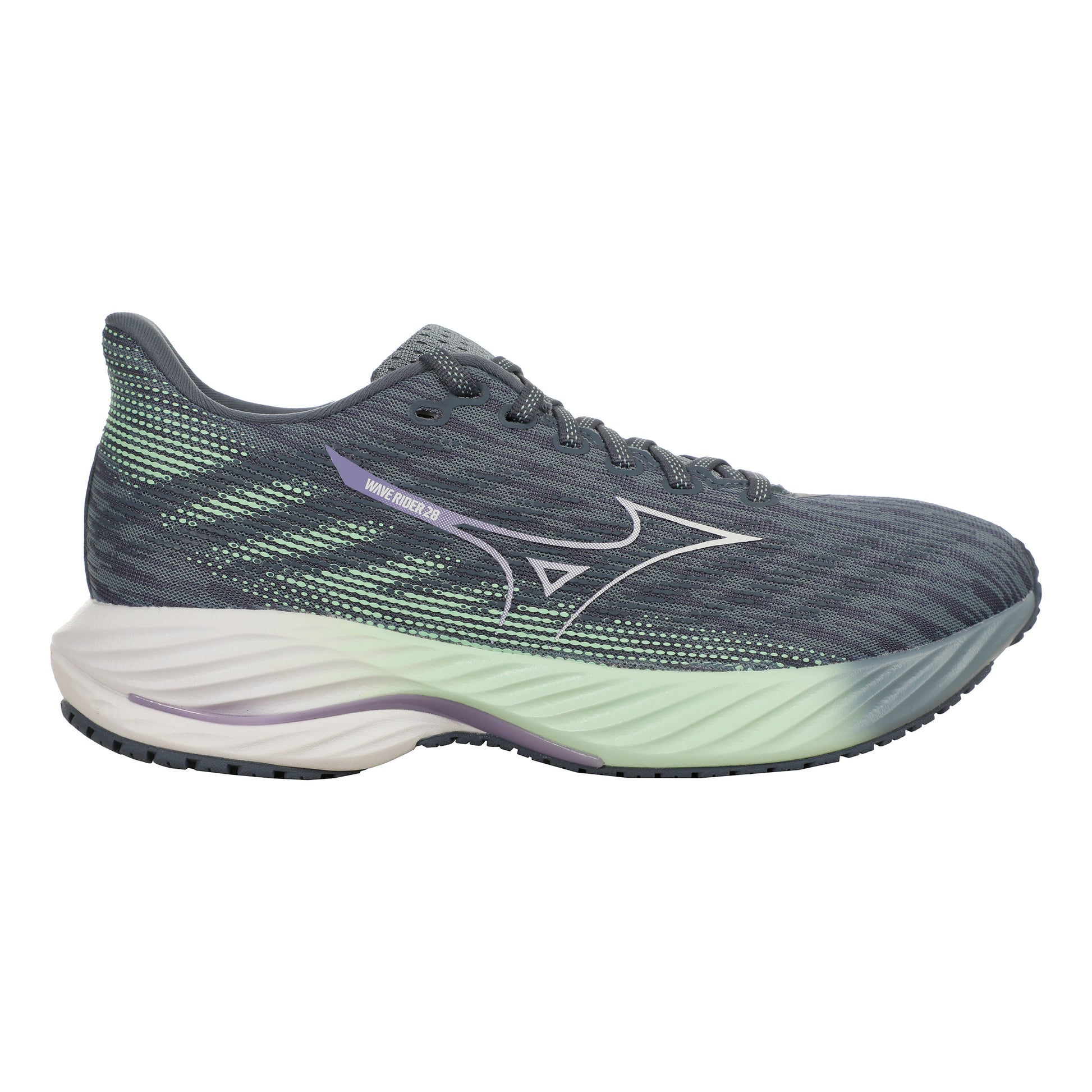 Mizuno Wave Rider 28 Neutrale Schoen Dames-Petrolblauw,Wit